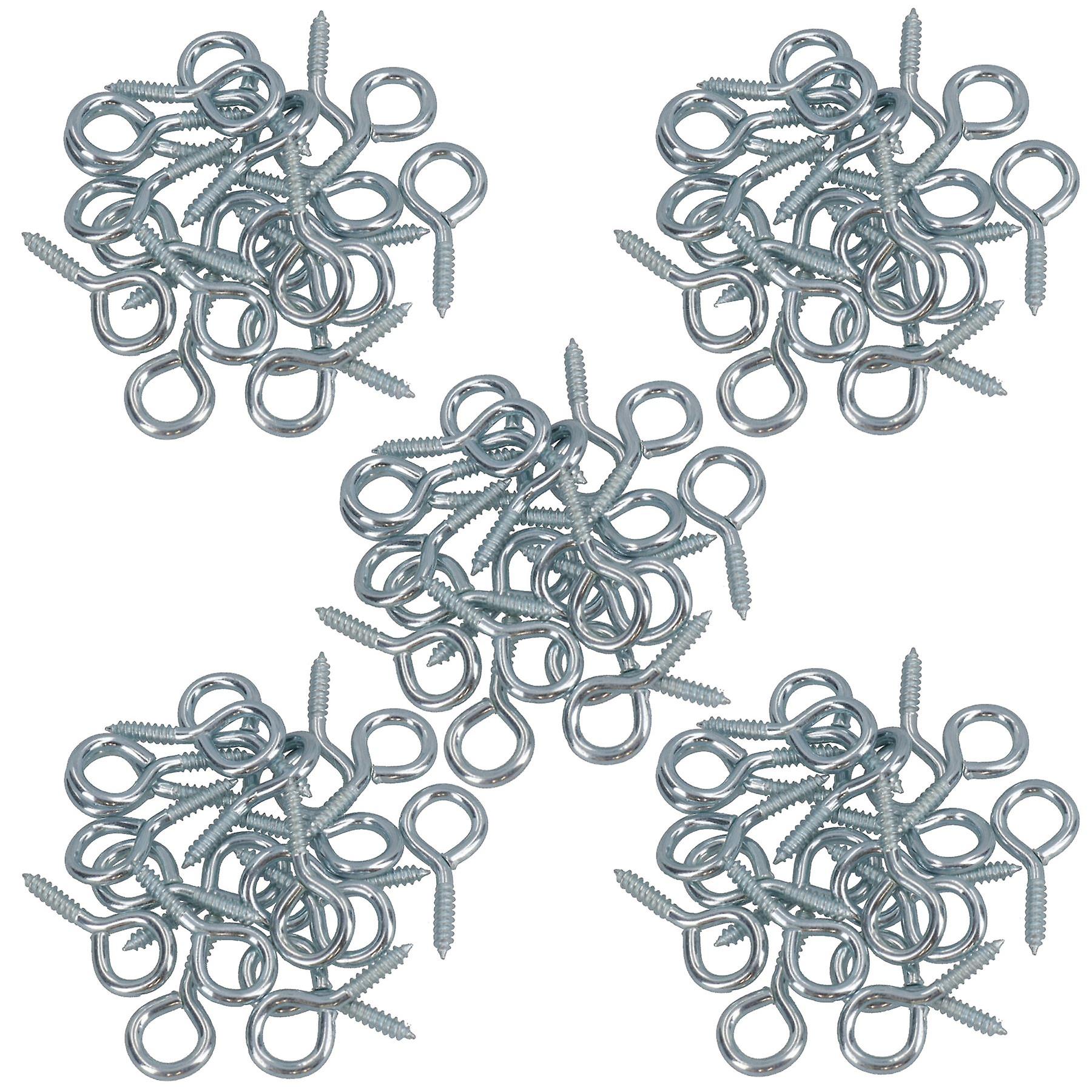 Screw Eye Hooks Fasteners Picture Curtain Hanger 8mm Hook 28mm Length 100pc