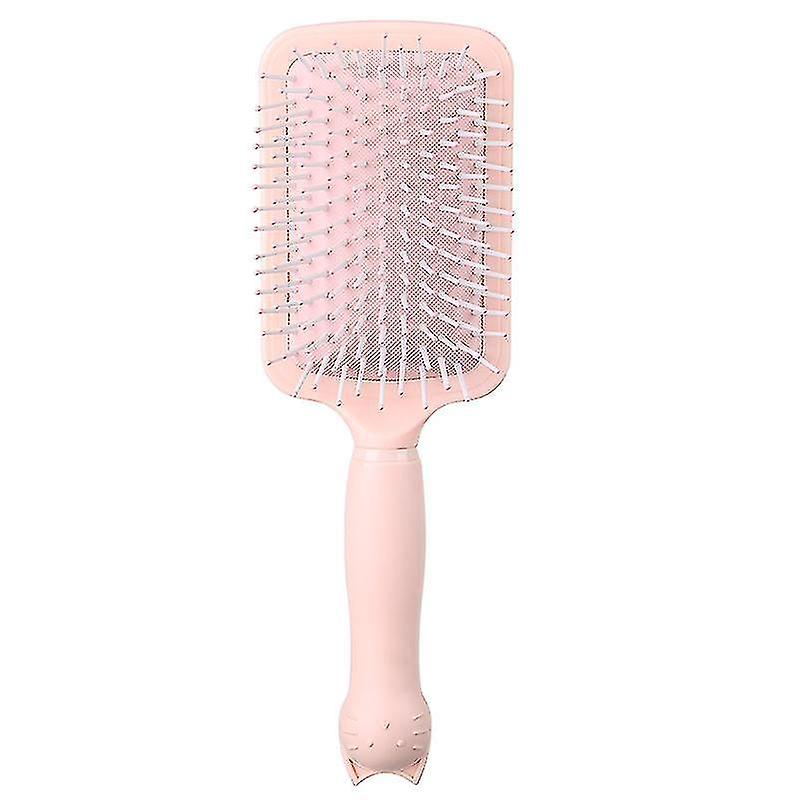 Cute Cat Head Air Cushion Comb Household Cylinder Curling Comb Massage Generous Comb 1 Piece Pink Sh