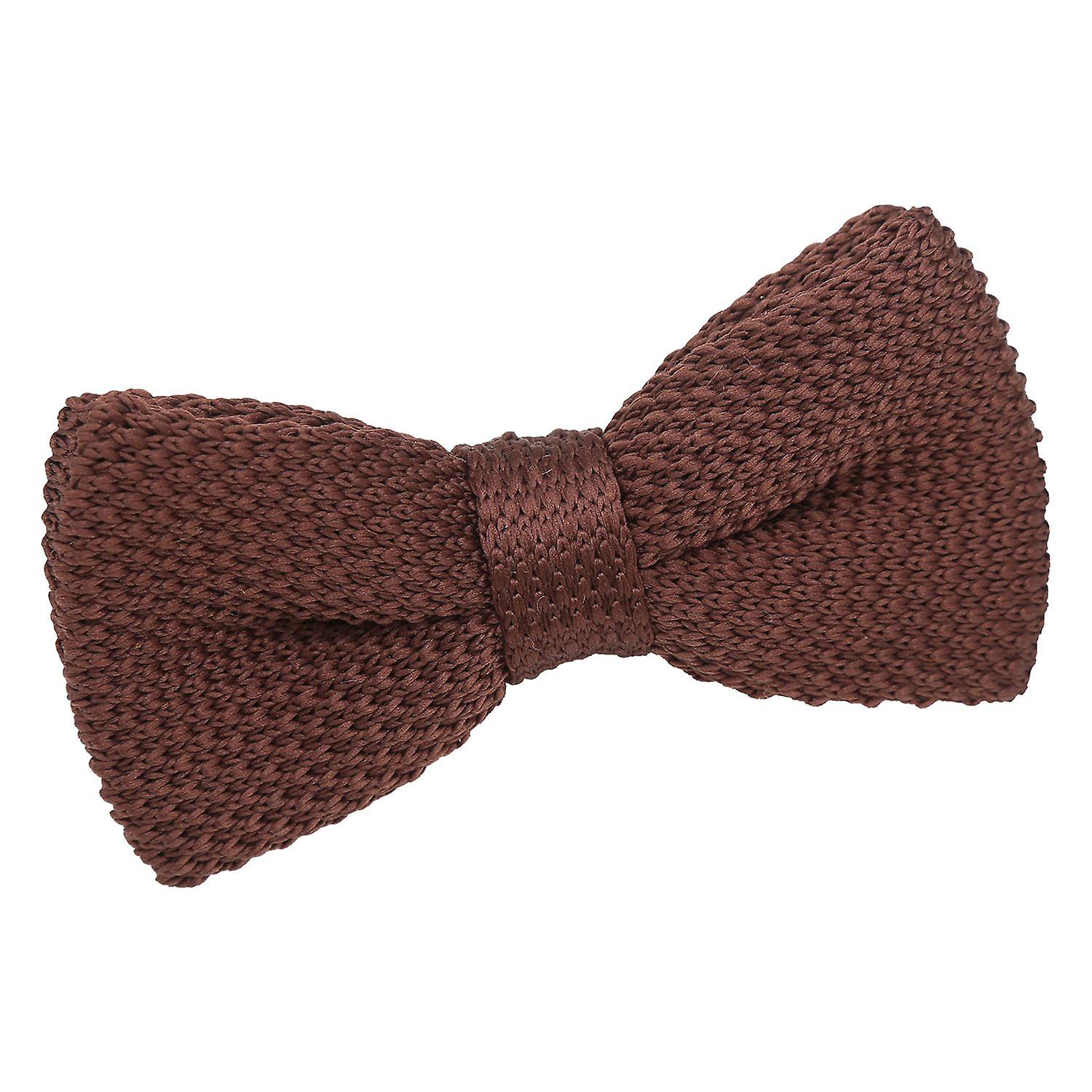 Chocolate Brown Knitted Pre-Tied Bow Tie for Boys