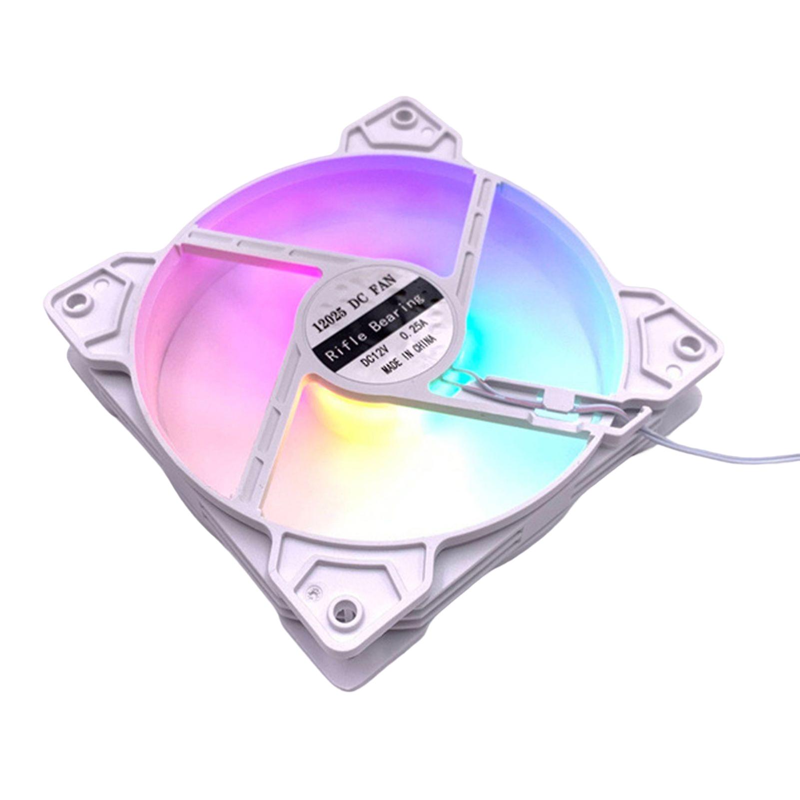 12cm Computer Case Cooling Fan Mute Colorful Light Effect Desktop PC Chassis CPU Cooler Fan Radiator for Office