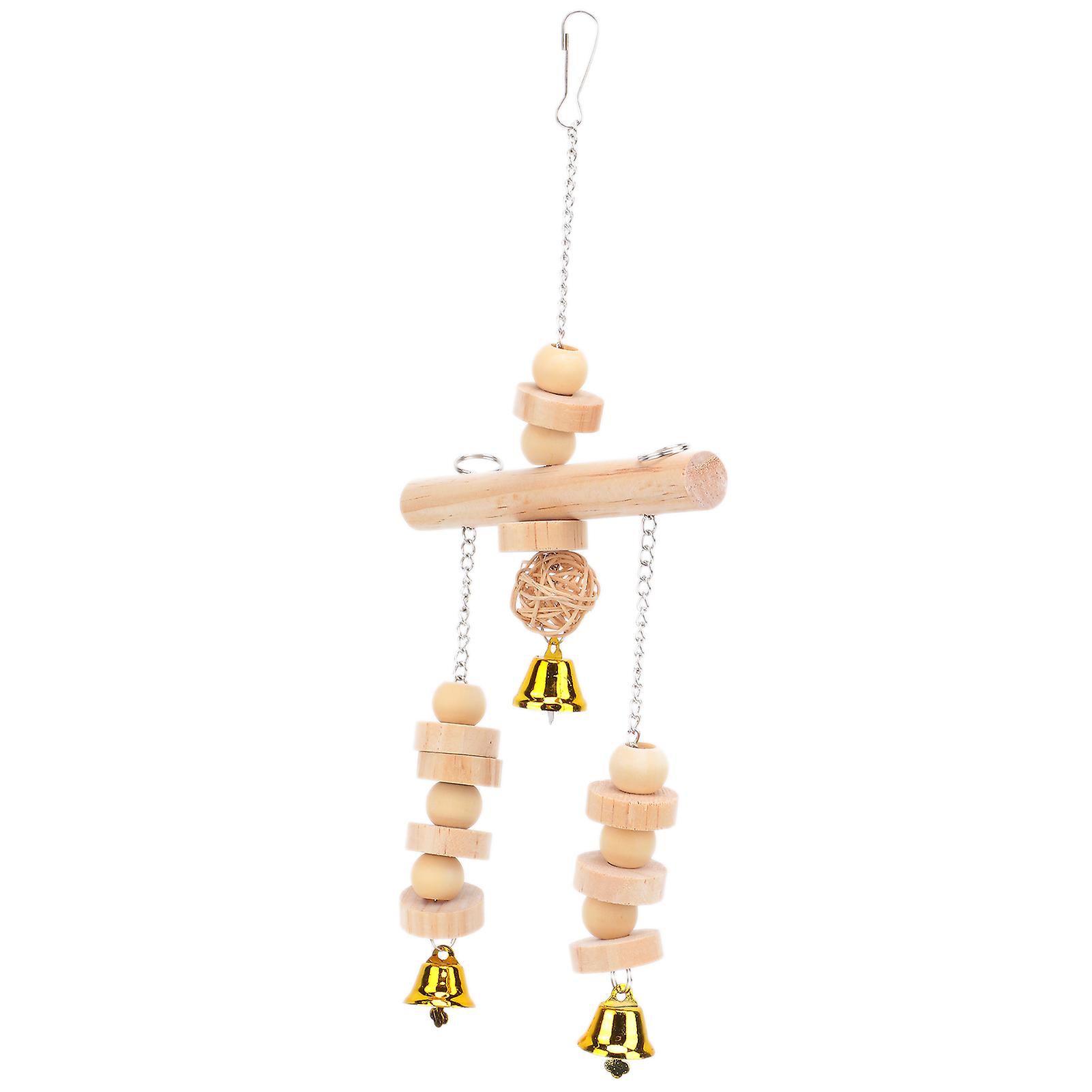 Bird Swing Toy Hanging Swing Bells Chew Toy for Parrots Mynahs Macaws and Other Small Birds