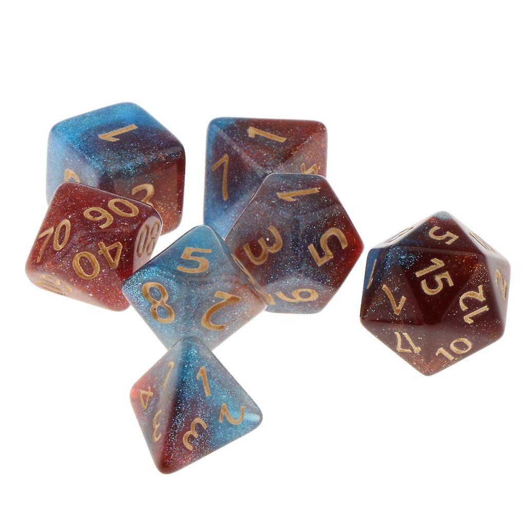 7/Set Plastic Polyhedral Dice Set for D&D Dungeons and Dragons Game Toy Style 1