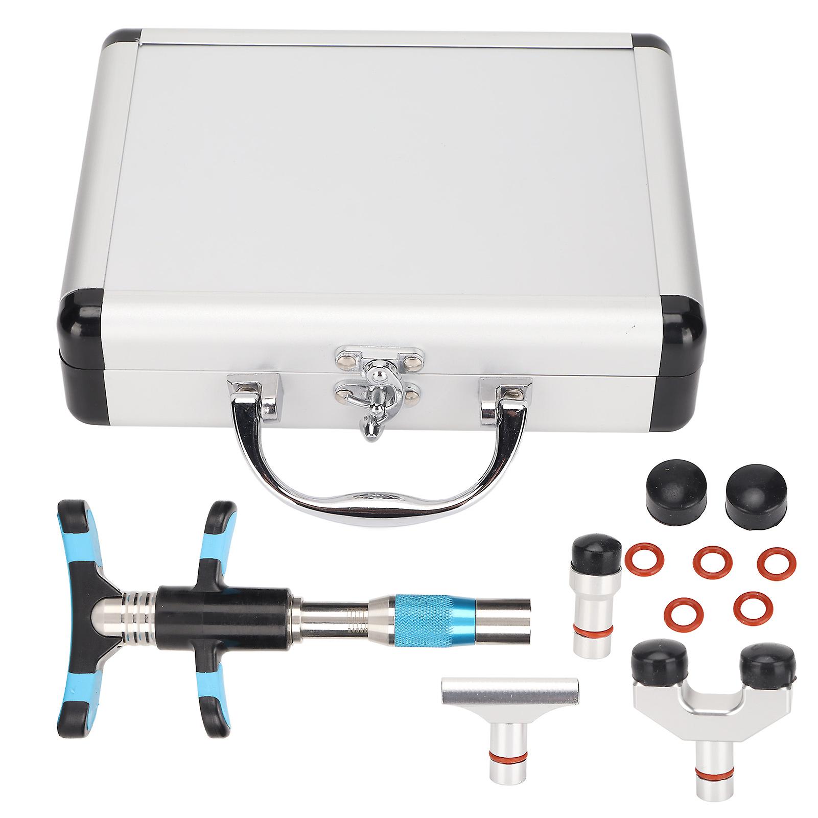 Chiropractic Adjusting Tool, 10 Strength Levels, 3 Heads, Adjustment Corrector for Spine Therapy, Hand Tool, Blue
