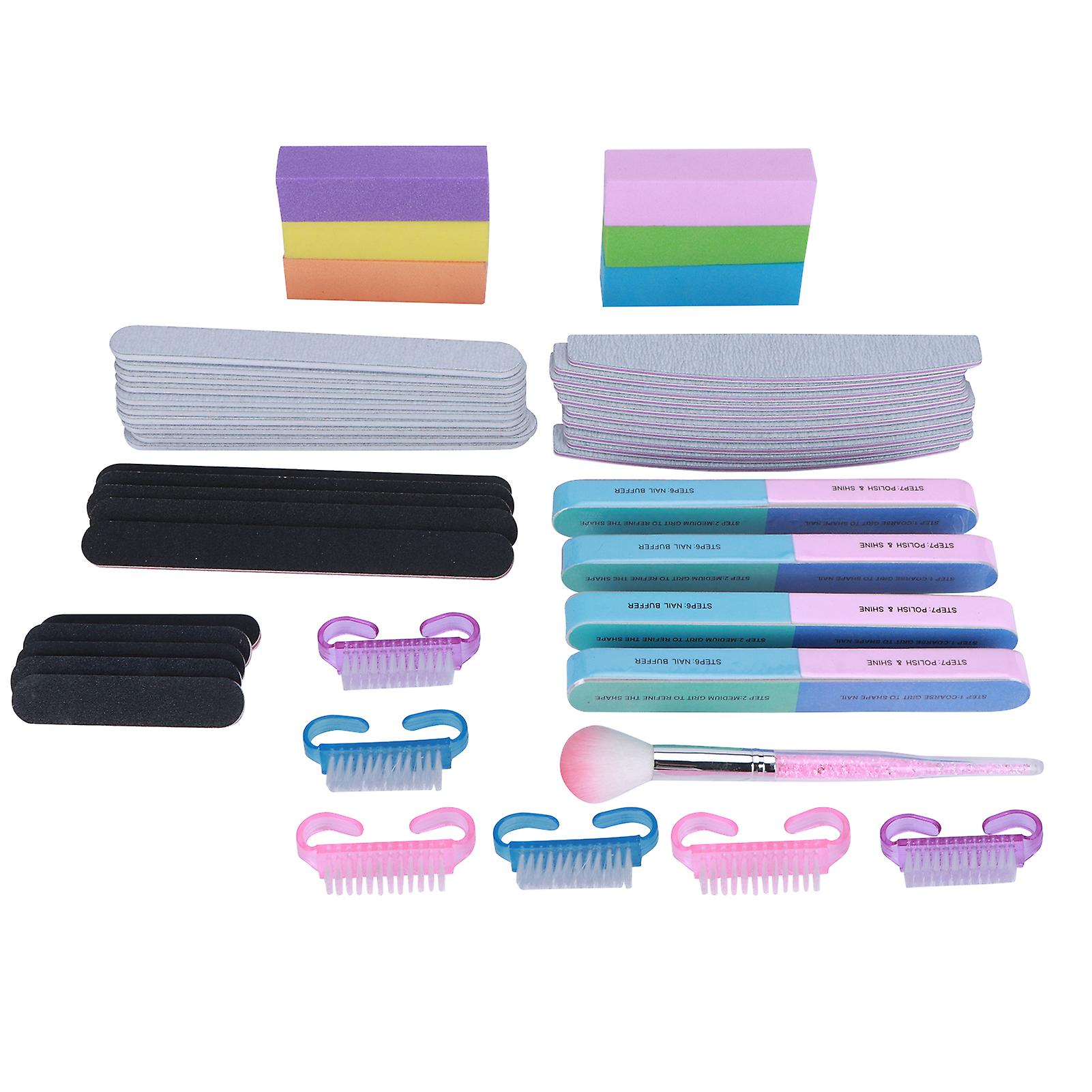 All-In-One Nail Care Solution, Professional Manicure Washable Sanding Block, Nail File And Buffer Block Set For Salon Or Home Use