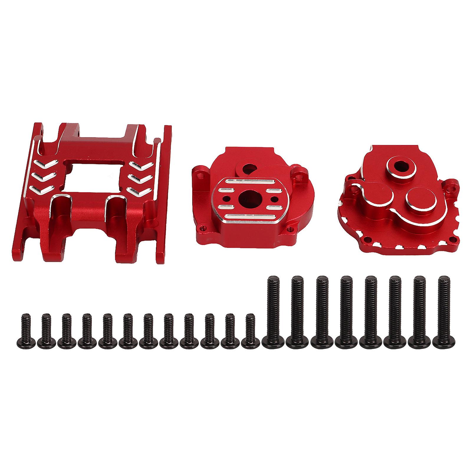 Gearbox Housing and Base Set Aluminum Alloy Low Noise RC Gearbox Case for Traxxas TRX4M 1/18 Red