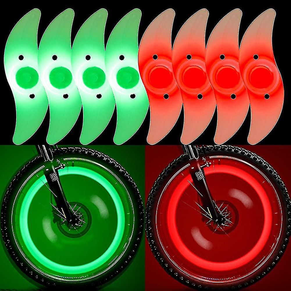 8pcs الدراجة تحدث الأضواء. ماء عجلة تحدث أضواء عجلة حافة الضوء المستخدمة للدراجة تحدث الديكور السلامة والتحذير