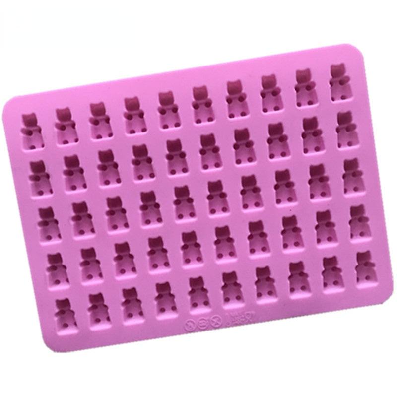 1Pcs Silicone Mold 50 Grid Bear Silicone Chalk Mold High Temperature Resistant Qq Candy Mold