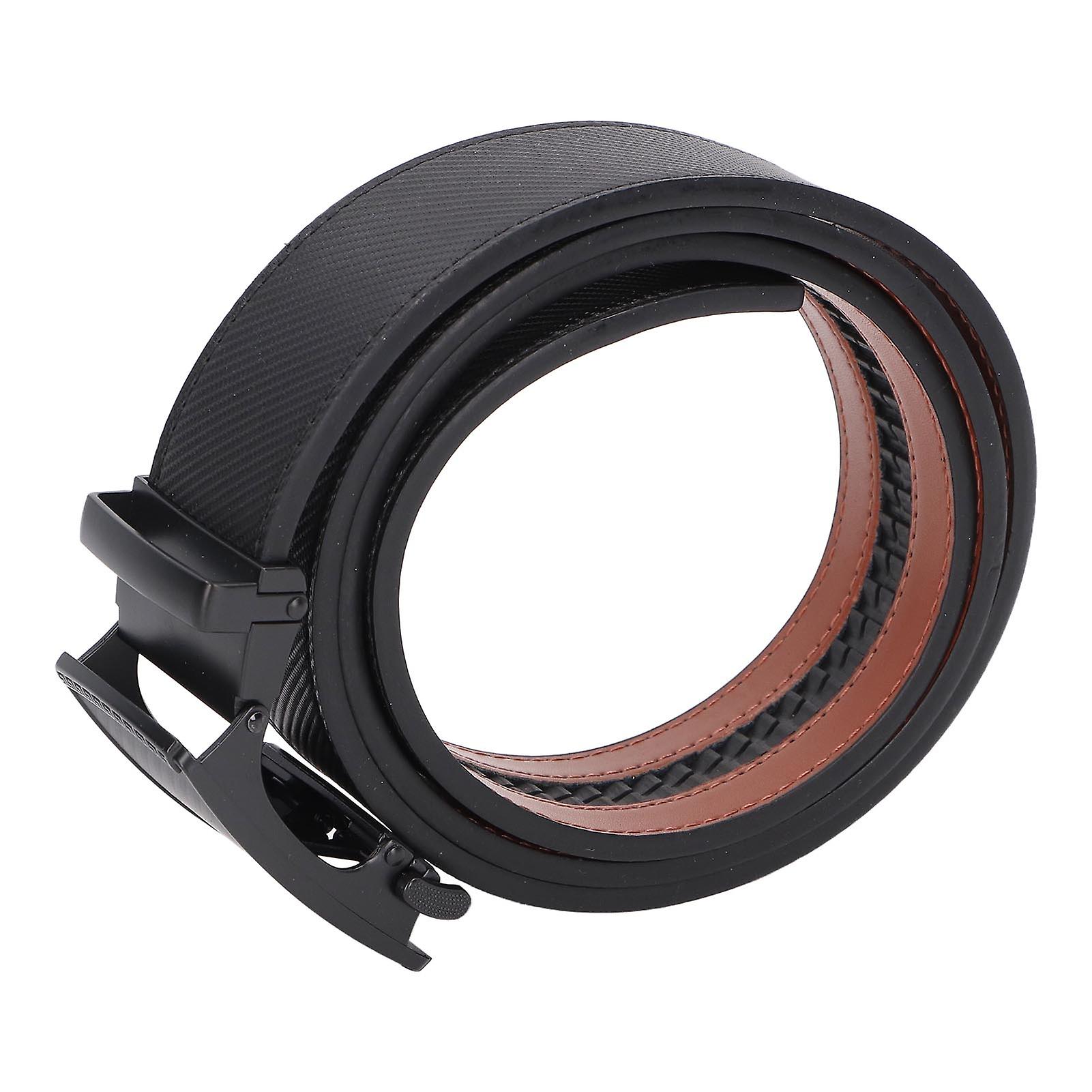 Men Leather Belt Comfortable Lightweight Soft Male Belt with Automatic Buckle for Business Meeting Daily Wear