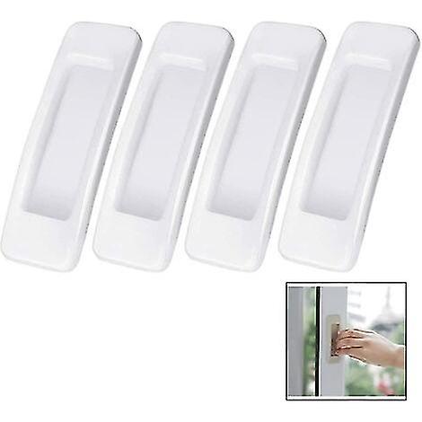 4-pack Adhesive Sliding Door Knobs - White