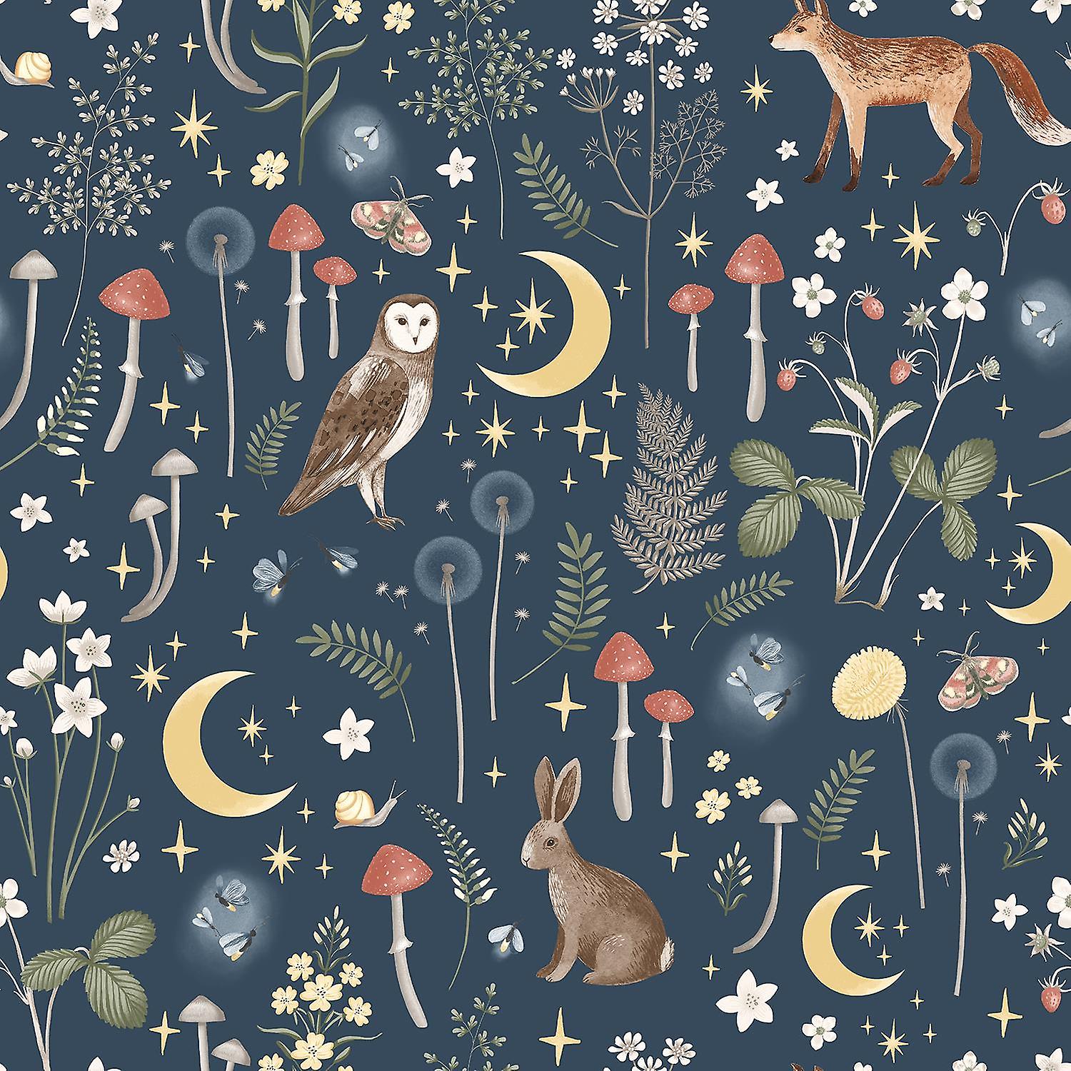 Catherine Lansfield Enchanted Twilight Navy Wallpaper