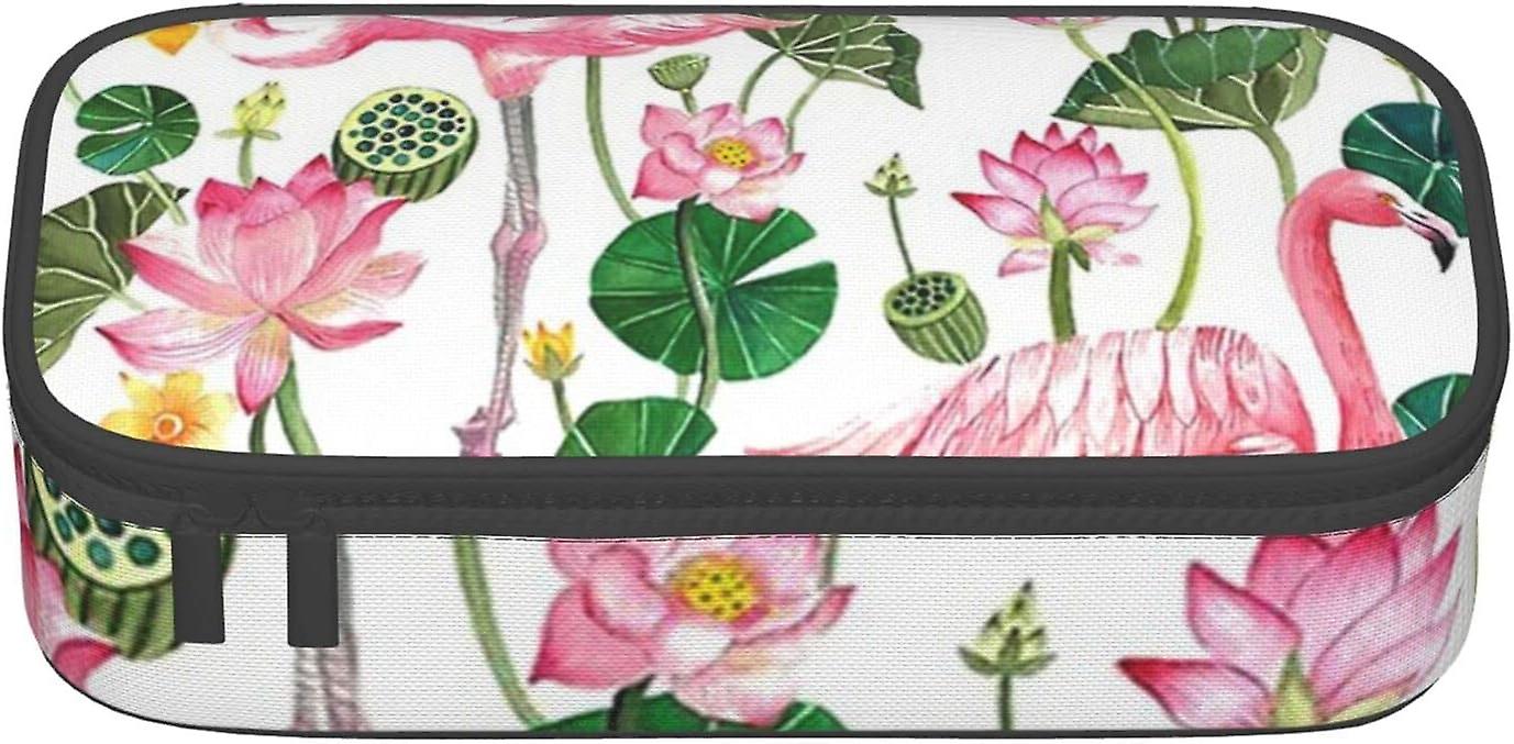 Lotus Flowers Τσάντα μολυβιού με φερμουάρ Μεγάλης χωρητικότητας Τσάντα Pencil Pouch Θήκες μολυβιών Διοργανωτής για Φοιτητής Σχολείο Γραφείο Κολλέγιο Ενήλικος Έφηβος Κορίτσι Αγόρι