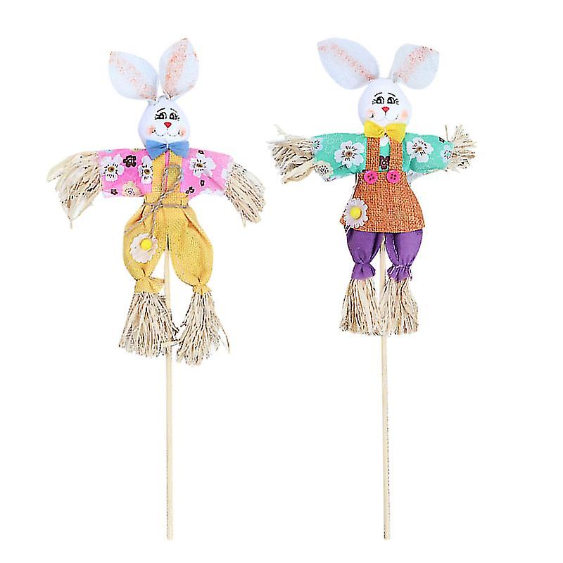 2pcs Scarecrow On Stake For Halloween Decorations