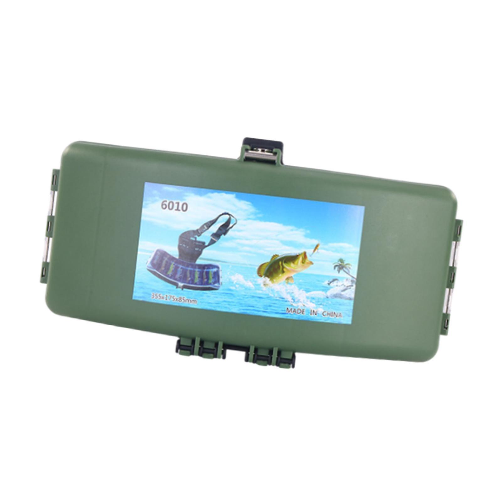 Fishing Tackle Box Fishing Waist Box Artificial Lures Case Bag for Saltwater Green