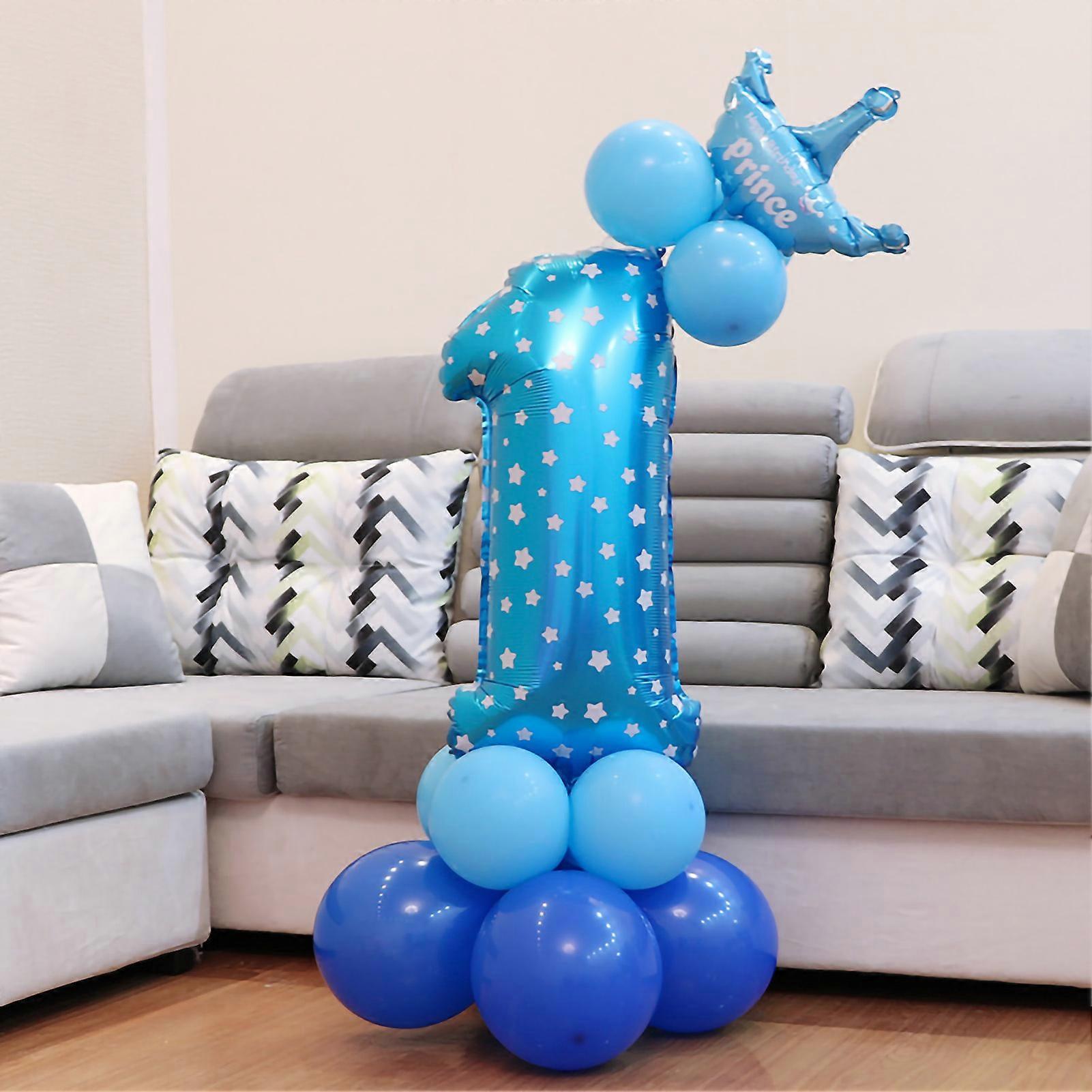 Number Balloon Bright Vibrant Color 32in Number Style Wide Application Party Balloon For Party Birthday Blue Number 1
