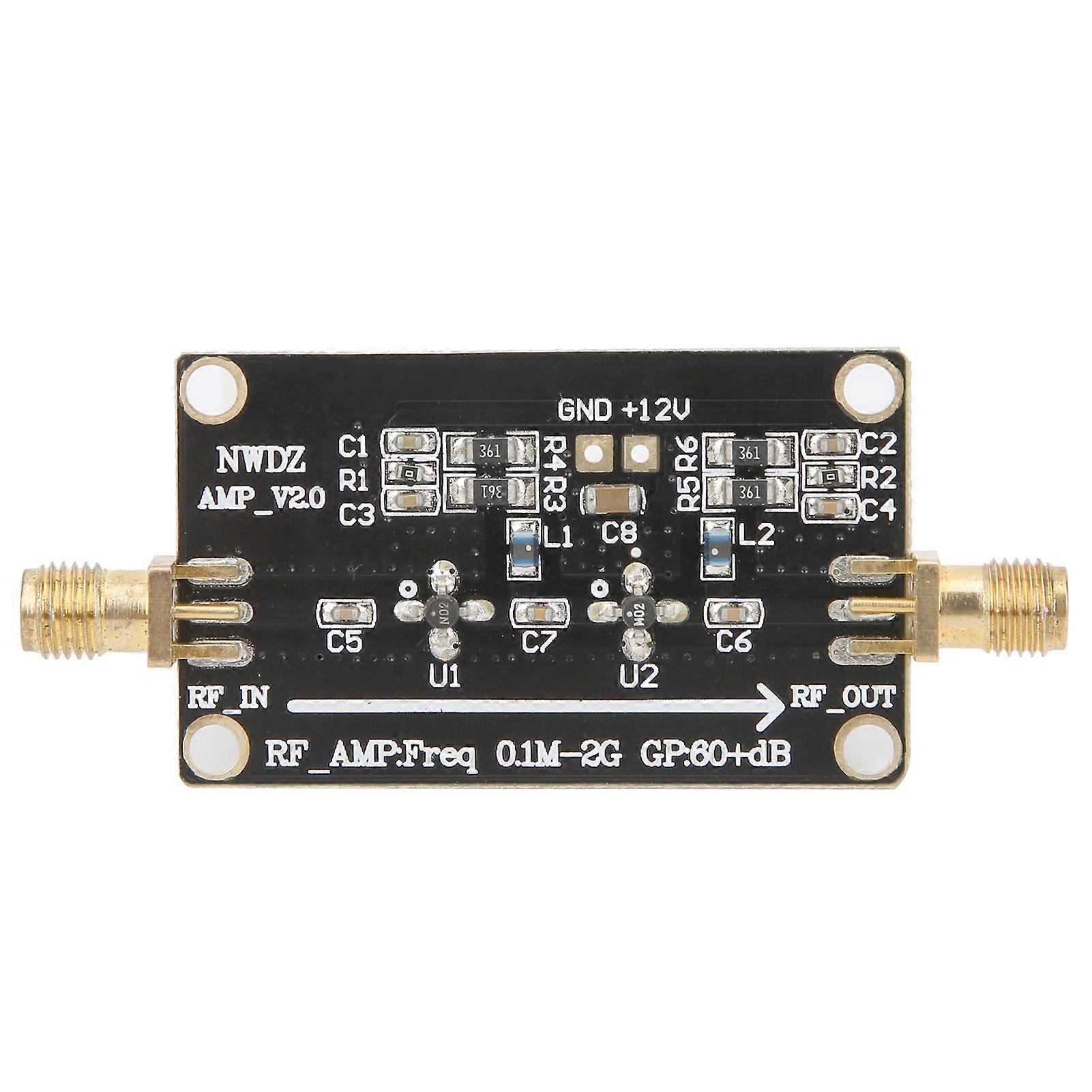 LNA 0,1M?2G HF-Breitbandverstärker 60dB High Gain Low Noise Amplification Module Supplies