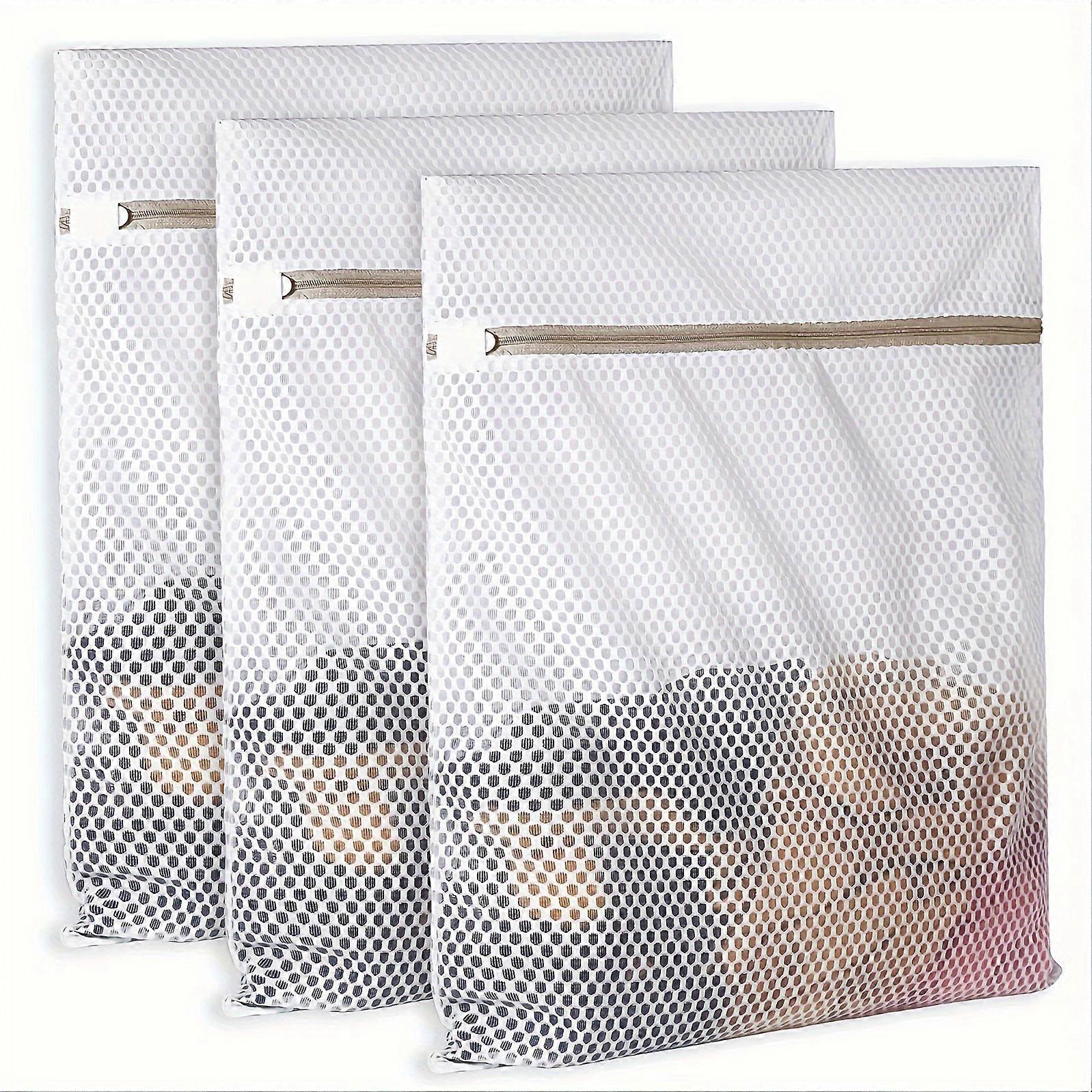3pcs Honeycomb Mesh Laundry Bags For Delicates, Durable 125gsm Net Fabric Durable And Reusable Delicate Washing Bag, Travel Organization Bag For Linge