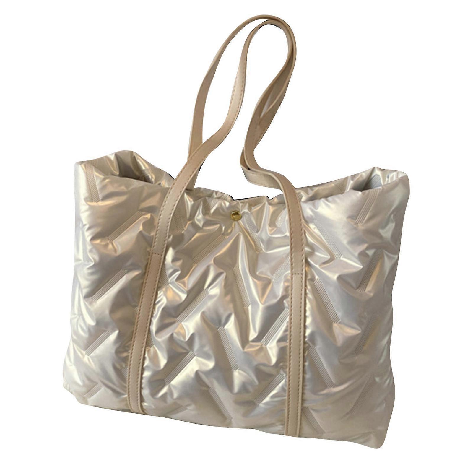 Puffer Down Bag Padded Fluffy Handbag Travel Women's Shoulder Underarm Tote Bag