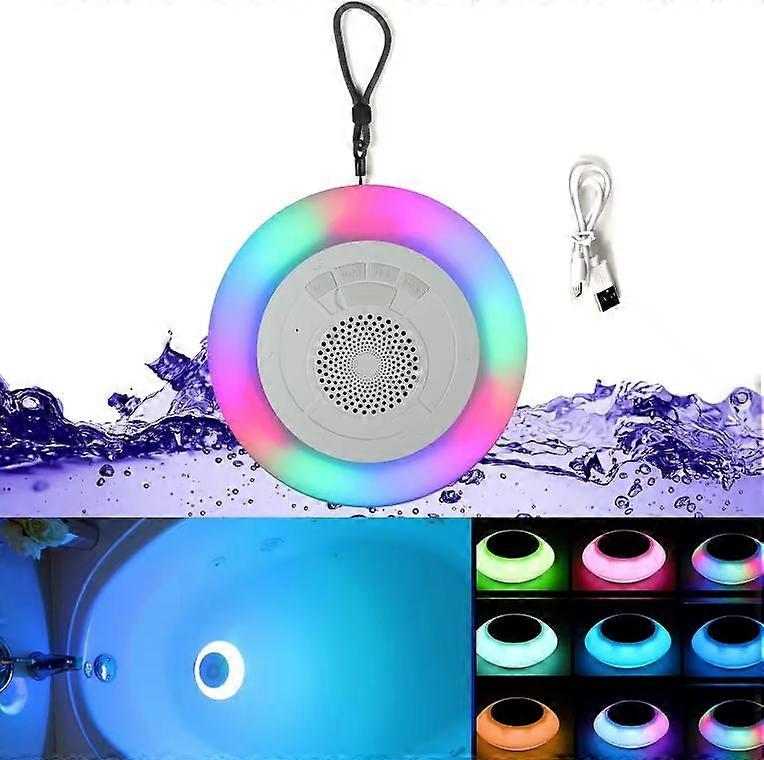 Waterproof Bluetooth Shower Speaker Floating Mini Portable Wireless Bluetooth Speaker with LED Light
