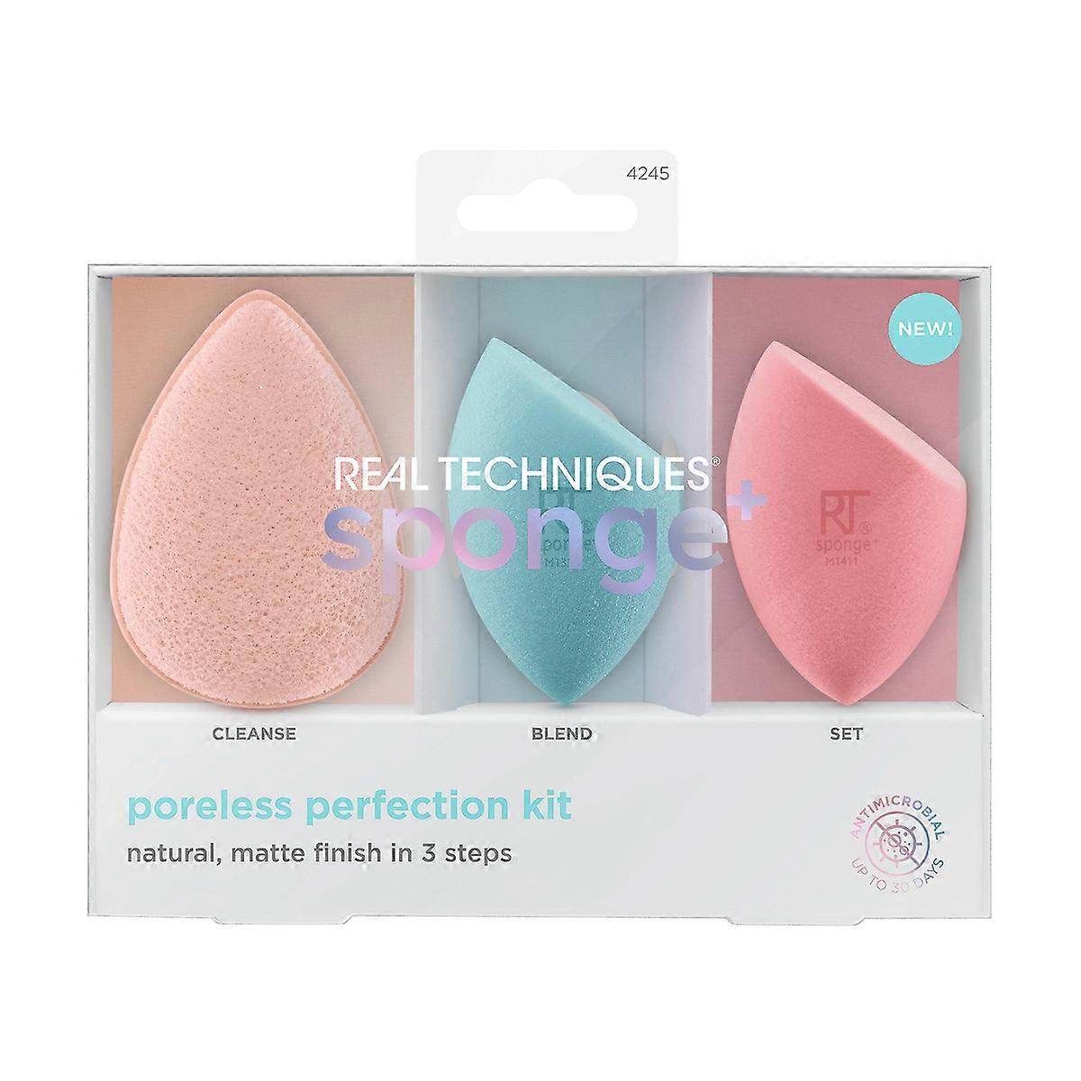 Real Techniques Sponge Set + Pro-Matte Poreless Perfection 3 stuks