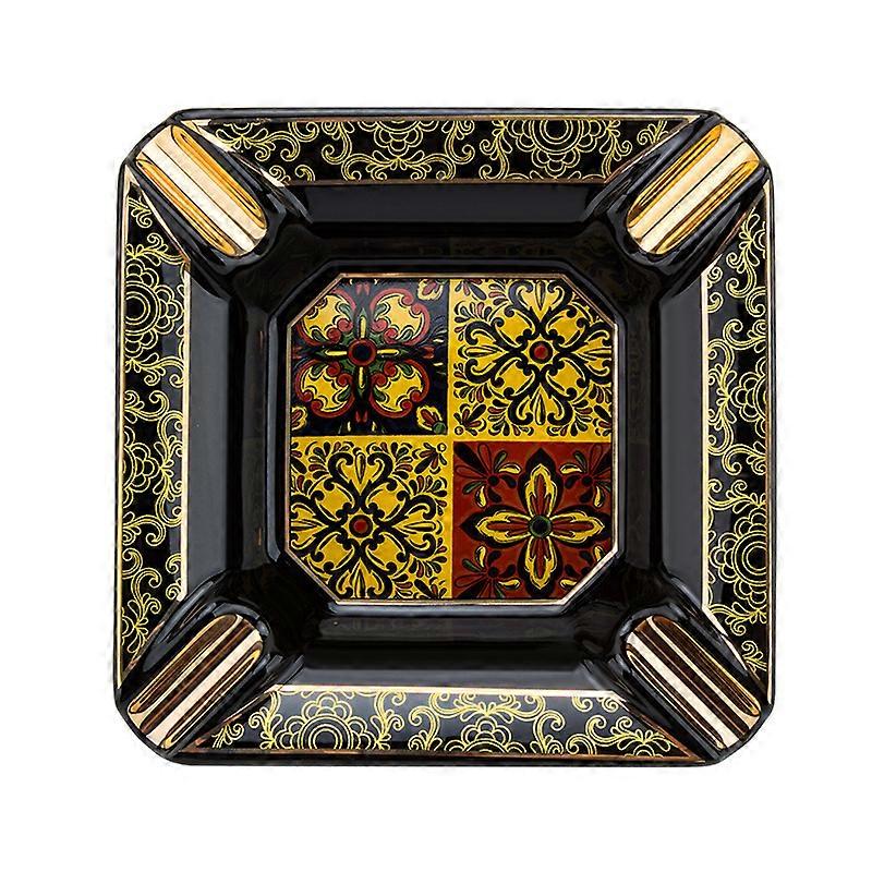 Rubinski Cigar Ashtray Ceramic Painted Large Capacity Non-Slip Four Smoke Slots Lubinski Ashtray Gift Box