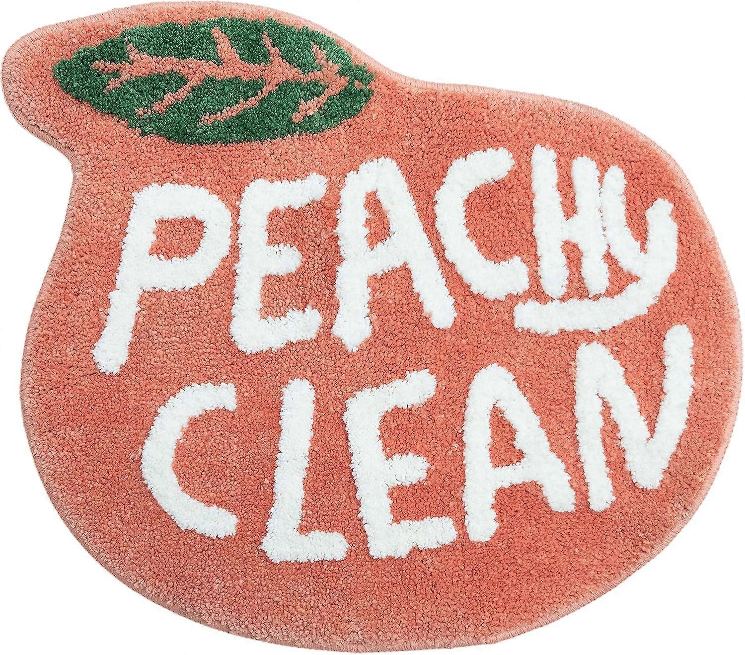 Ροδάκινο Μπάνιο Κουβέρτες και Mat Χαριτωμένο Cartoon Bath Mat Kids Μπάνιο Decor Peachy Plush Coral Pink Αντιολισθητικό πατάκι ποδιών Απορροφητικό χαλί μπανιέρας Πλένεται