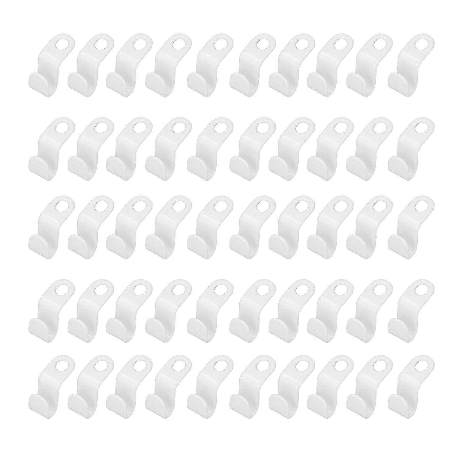 50Pcs Clothes Hanger Hook Strong Odorless Light Weight White Thickened Hanger Connection Hook