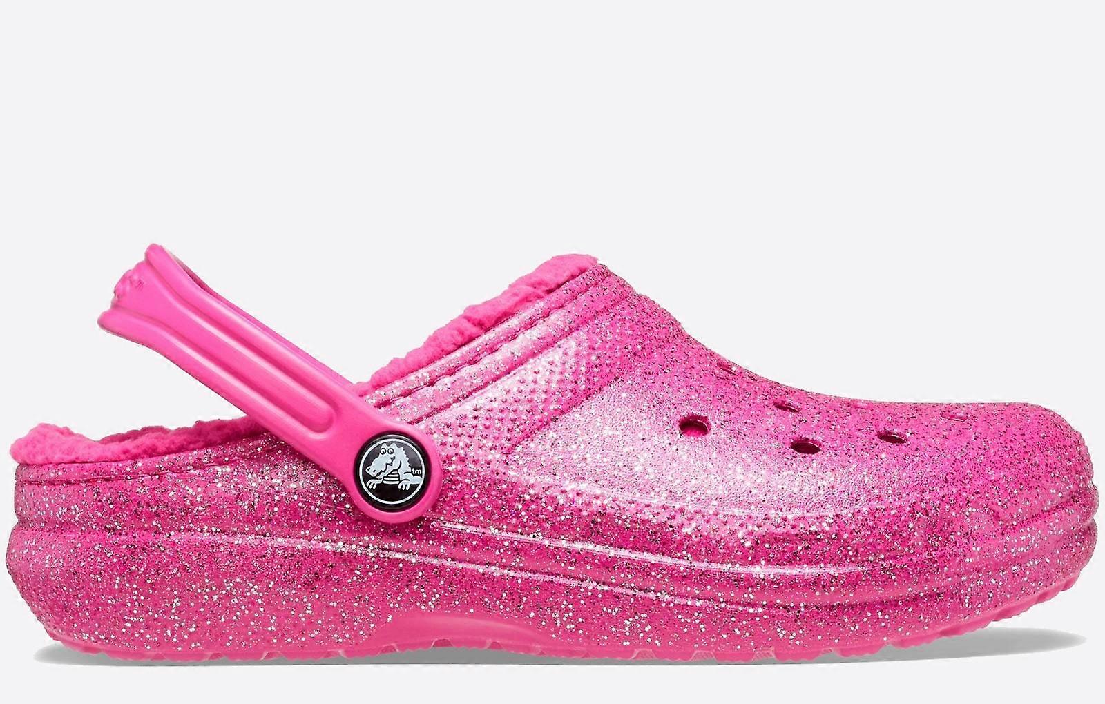 Crocs Toddlers' Classic Glitter Lined Clog Infants Fuchsia Fun/Multi