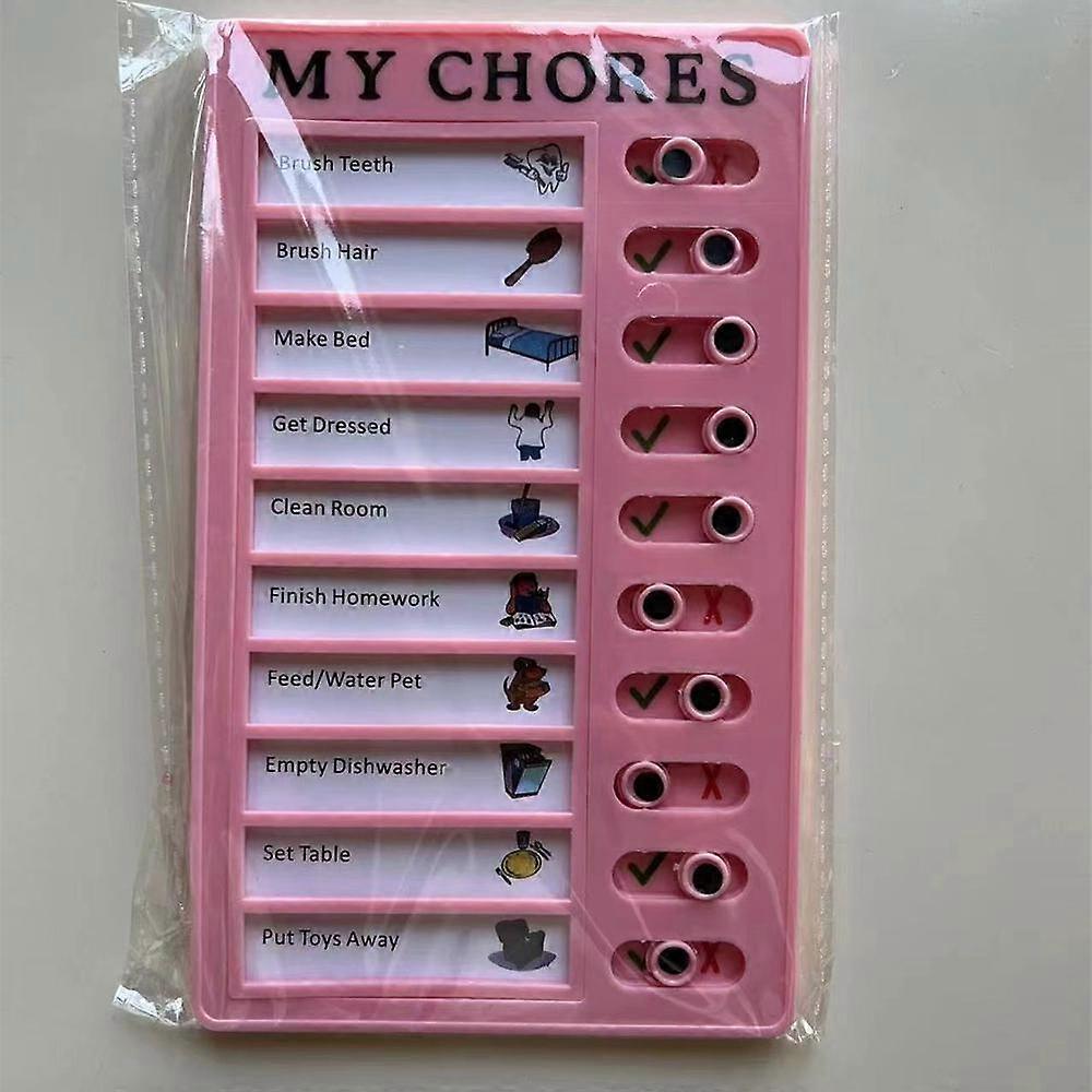 Reusable My Chores Checklist Plastic Board Chore Chart Daily Planner Memo Responsibility Behavior for Kid Self-discipline Card