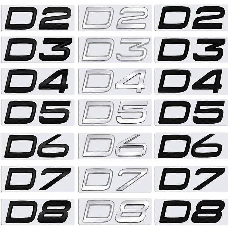 D2 D3 D4 D5 D6 D7 D8 Metal Badge Stickers Car Rear Trunk Body Emblem Decoration For Volvo V40 V60 S60 S90 XC40 XC60 XC90 T5 T6