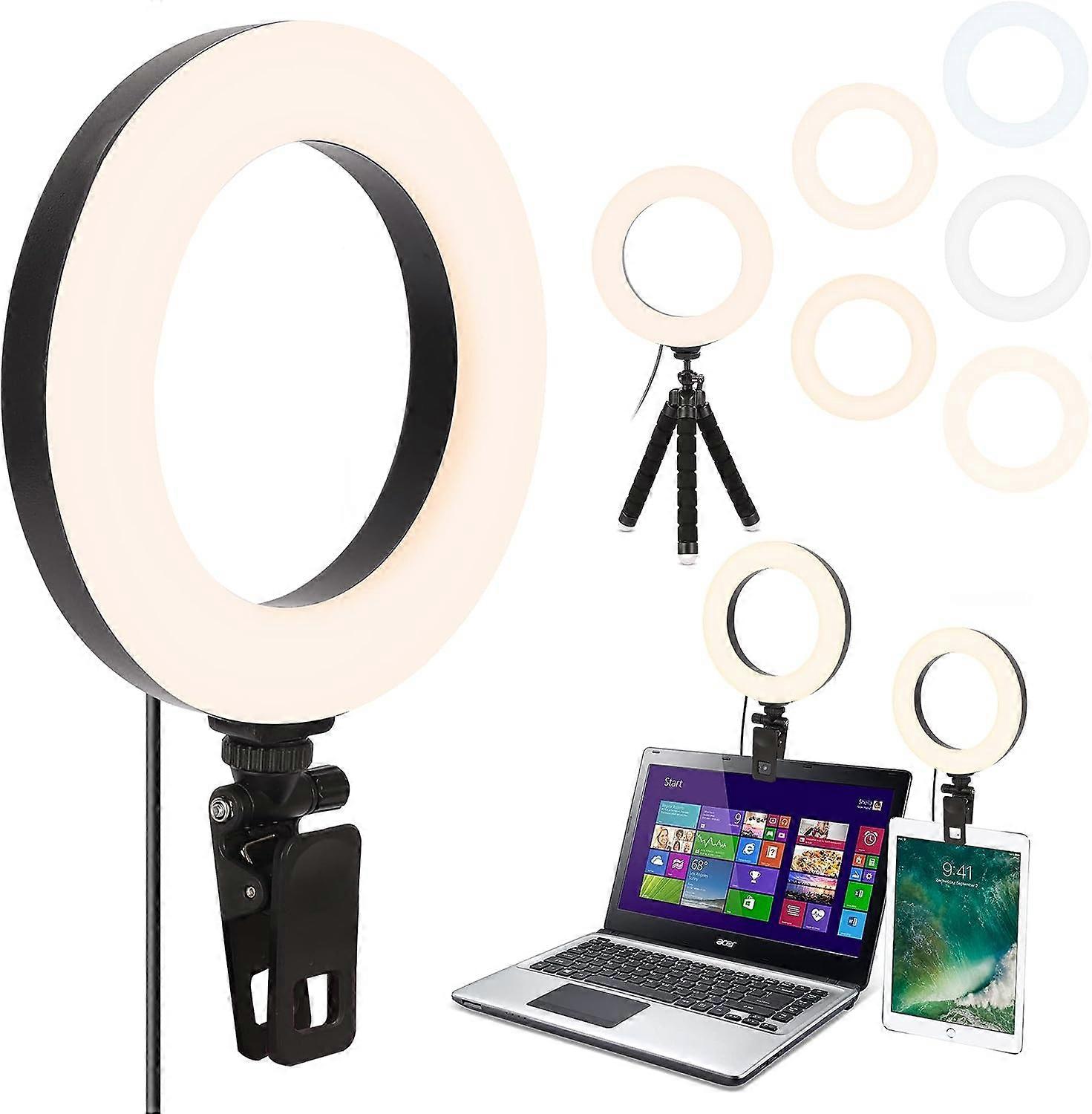 6" Led Desk Selfie Ring Light with Tripod stand and Clip