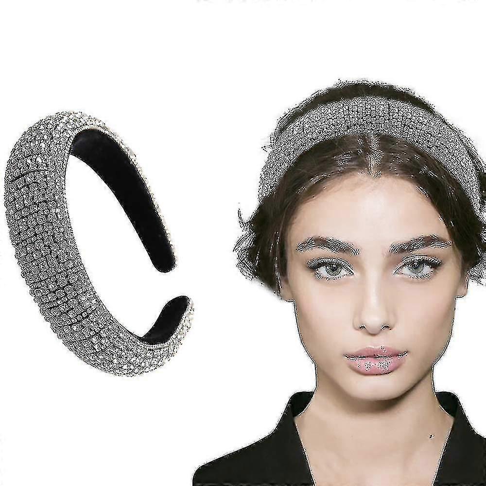 Rhinestone Crystal Diamond Opaska na głowę dla kobiet Modne ręcznie robione szerokie obręcze do włosów