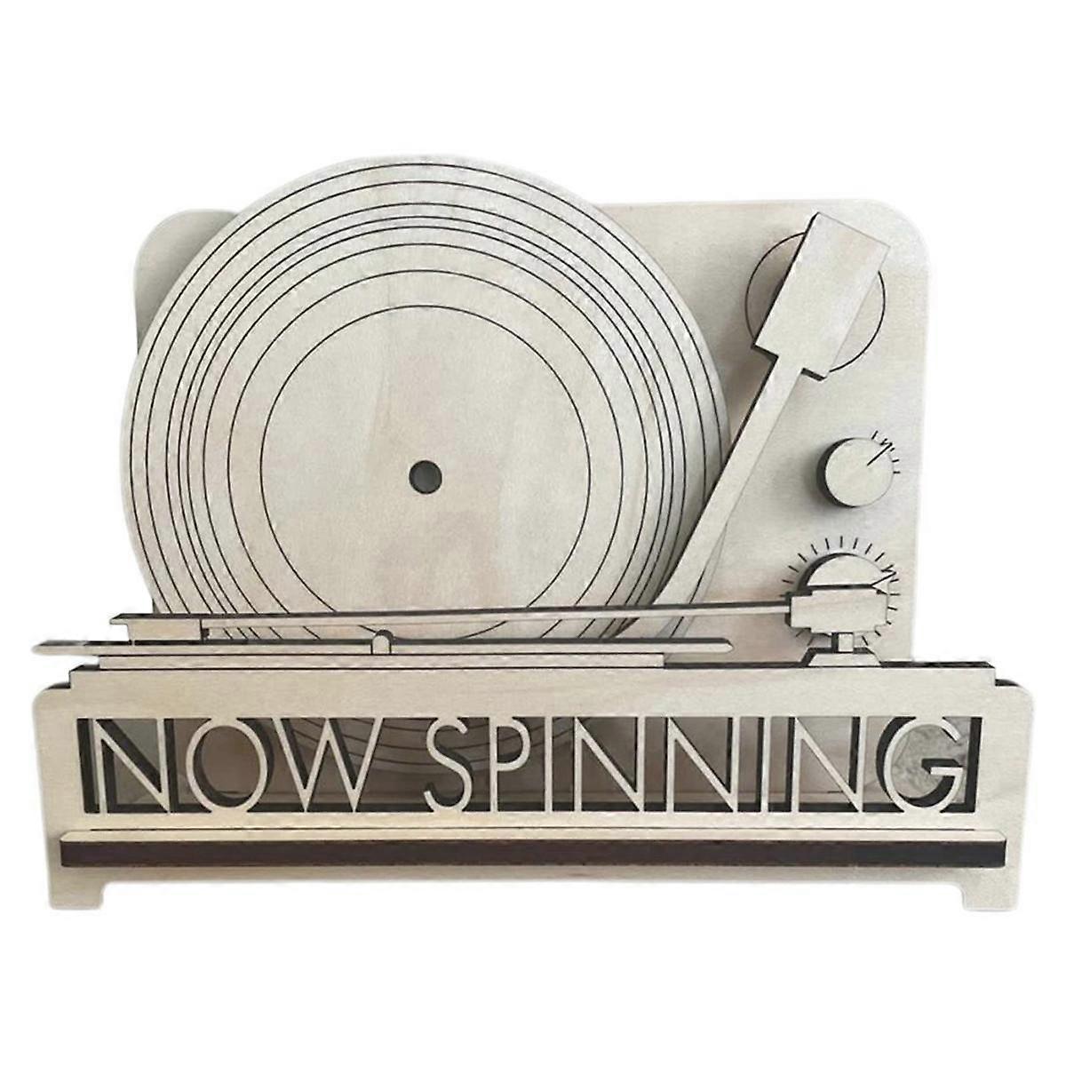Now Spinning Album Stand Multifunctional Music Album Collection Bracket for Children,White
