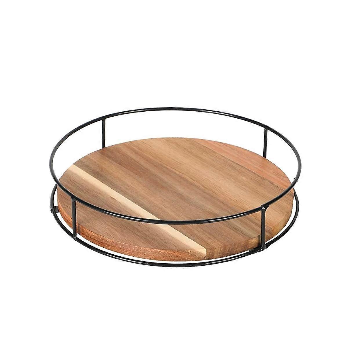 Non-Skid Wood Turntable Organizer for Cabinet, Pantry, Kitchen Countertop, Refrigerator, Spice Rack