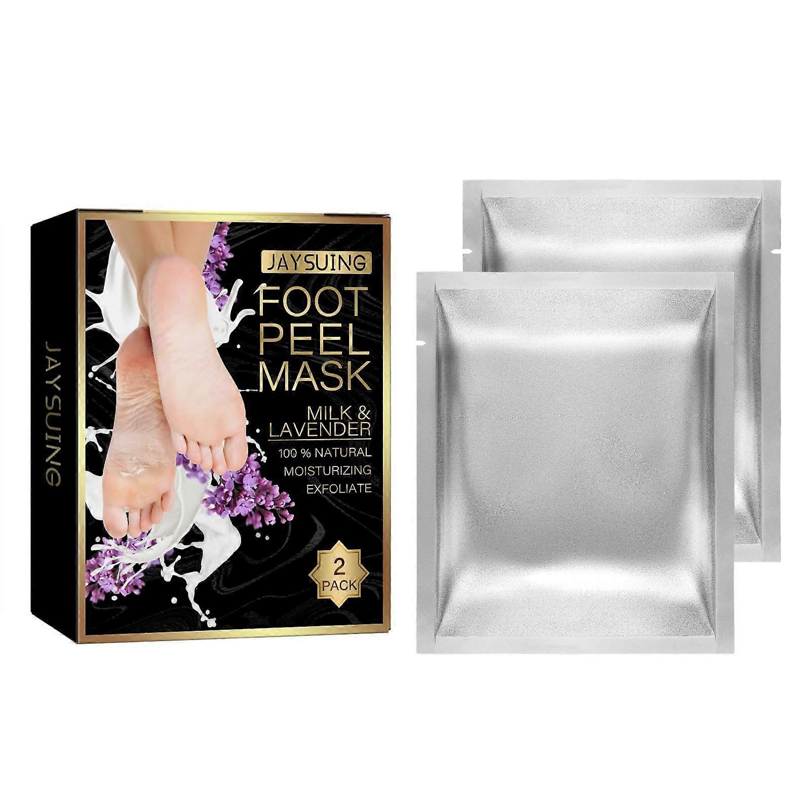 Jaysuing 2 Pairs Lavender Exfoliating Foot Mask Moisturizing Hydrating Remove Dead Skin Foot Pad