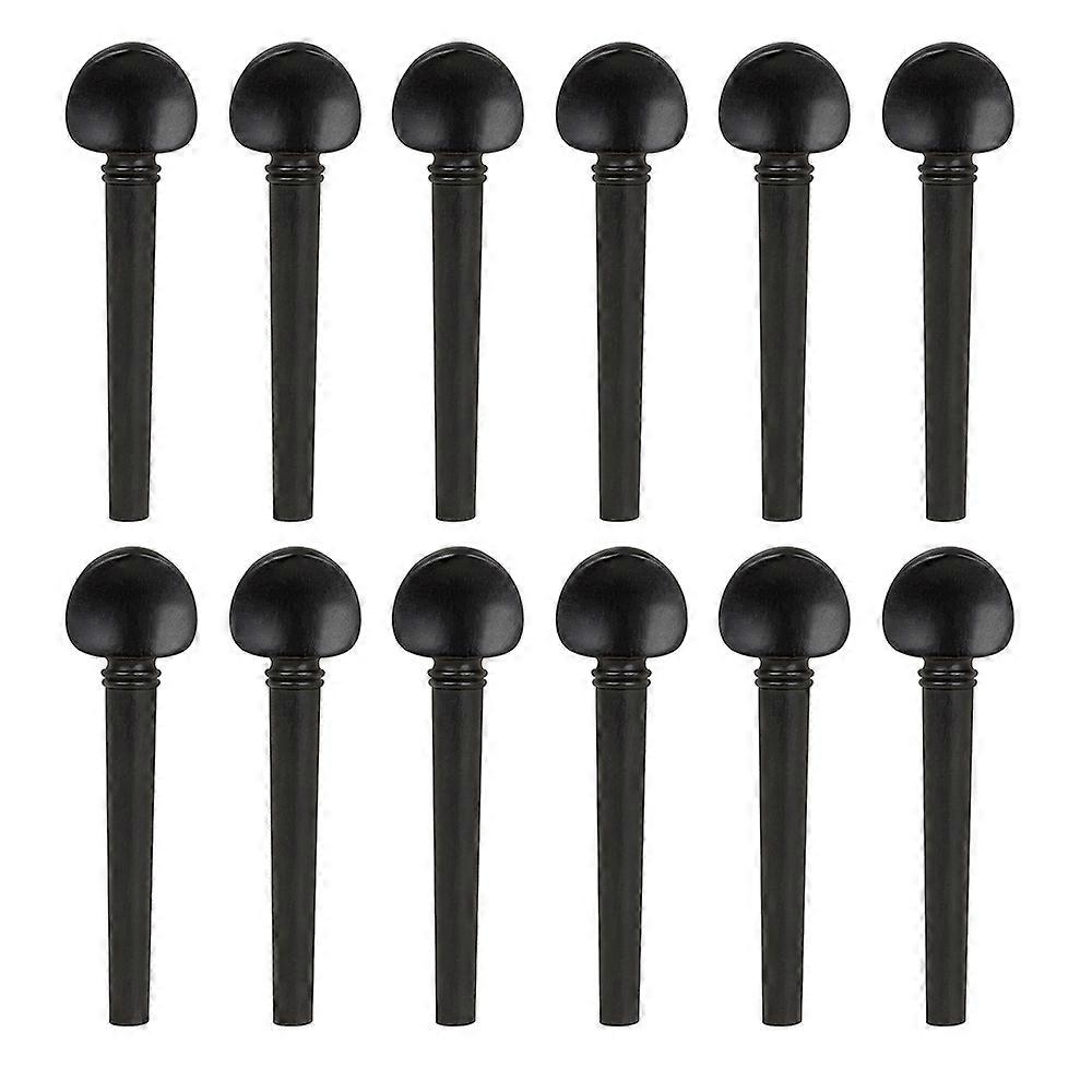 12Pcs Ebony Tuning Pegs Shaft Tuning Pegs Endpin Set Adjusted Tone Replace Accessories