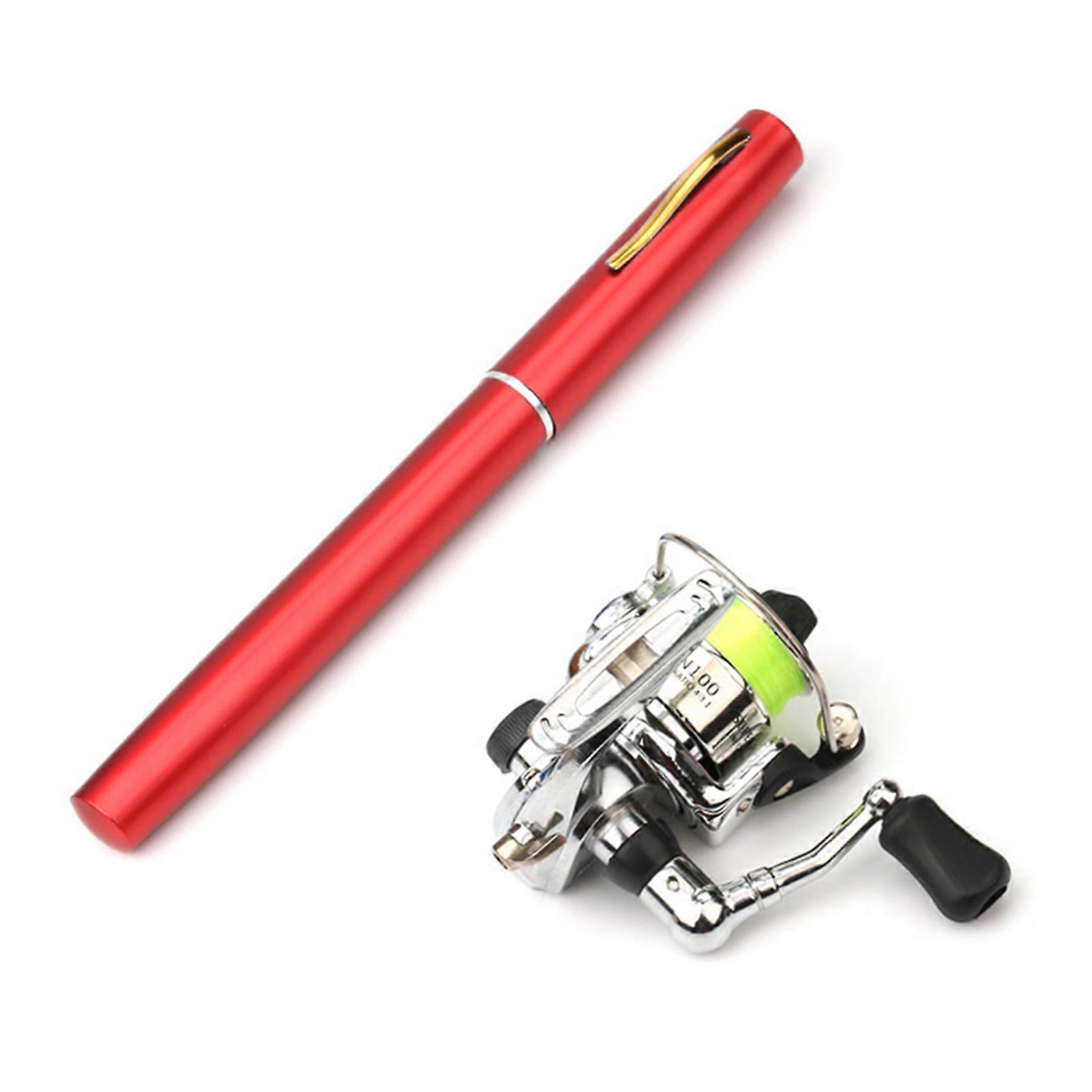 Collapsible Fishing Rod Reel Combo Mini Pen Fishing Pole Kit Telescopic Fishing Rod Spinning Reel Combo Kit