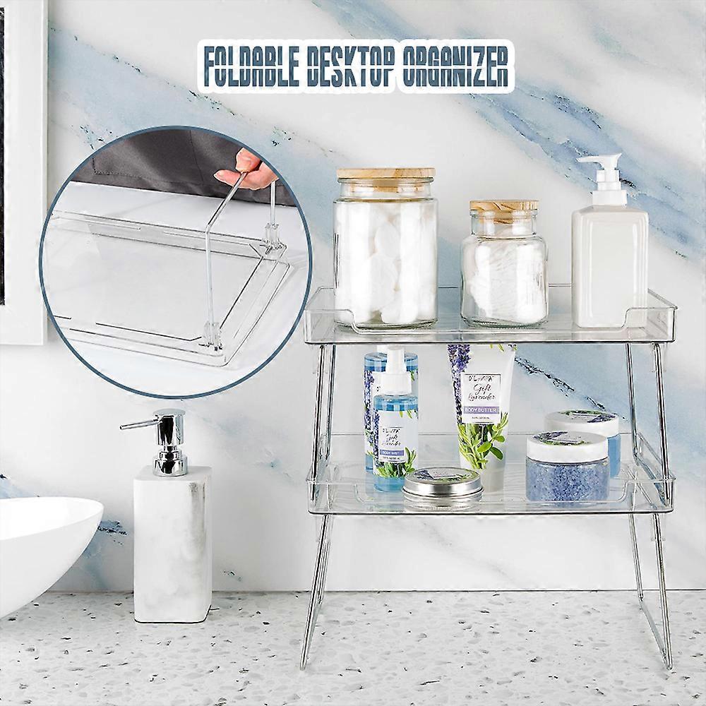 Transparent Storage Rack Multipurpose Stackable Cabinet Shelves Cosmetic Rack