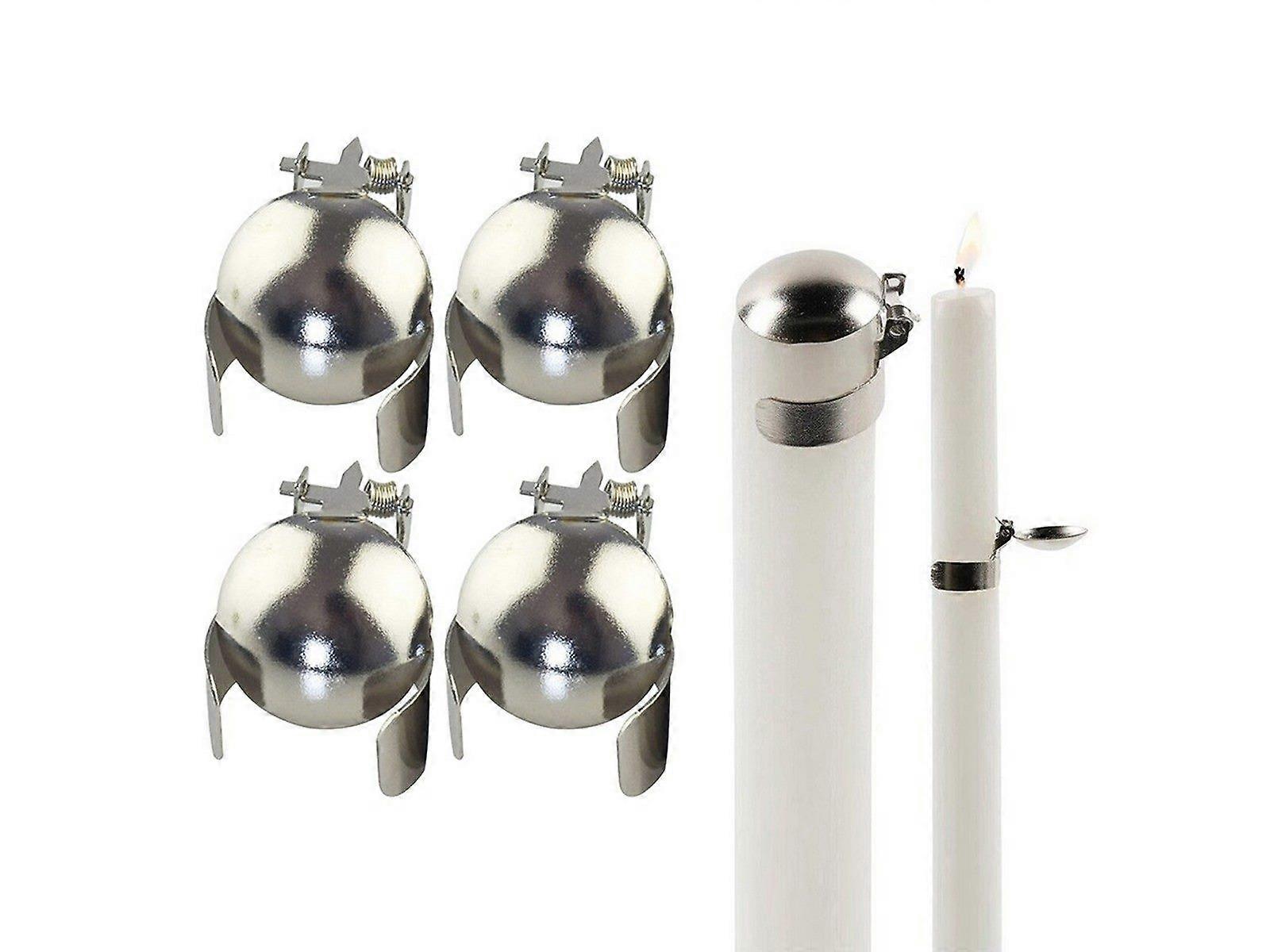 4Pcs Automatic Candle Snuffer Extinguisher Candle Care Kit Silver
