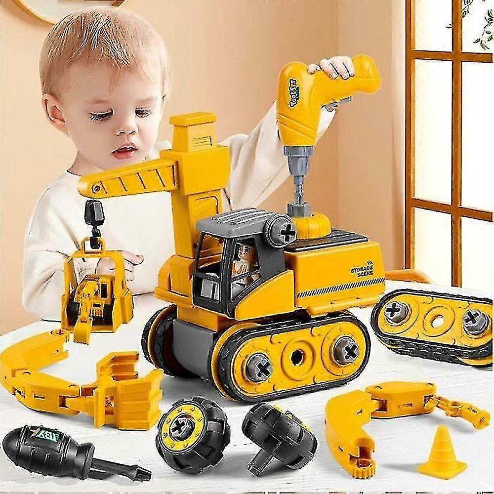 Assemble Vehicles Truck Diy Construct Kit For Kids,4 In 1 Engineering Car With Electric ,educatal