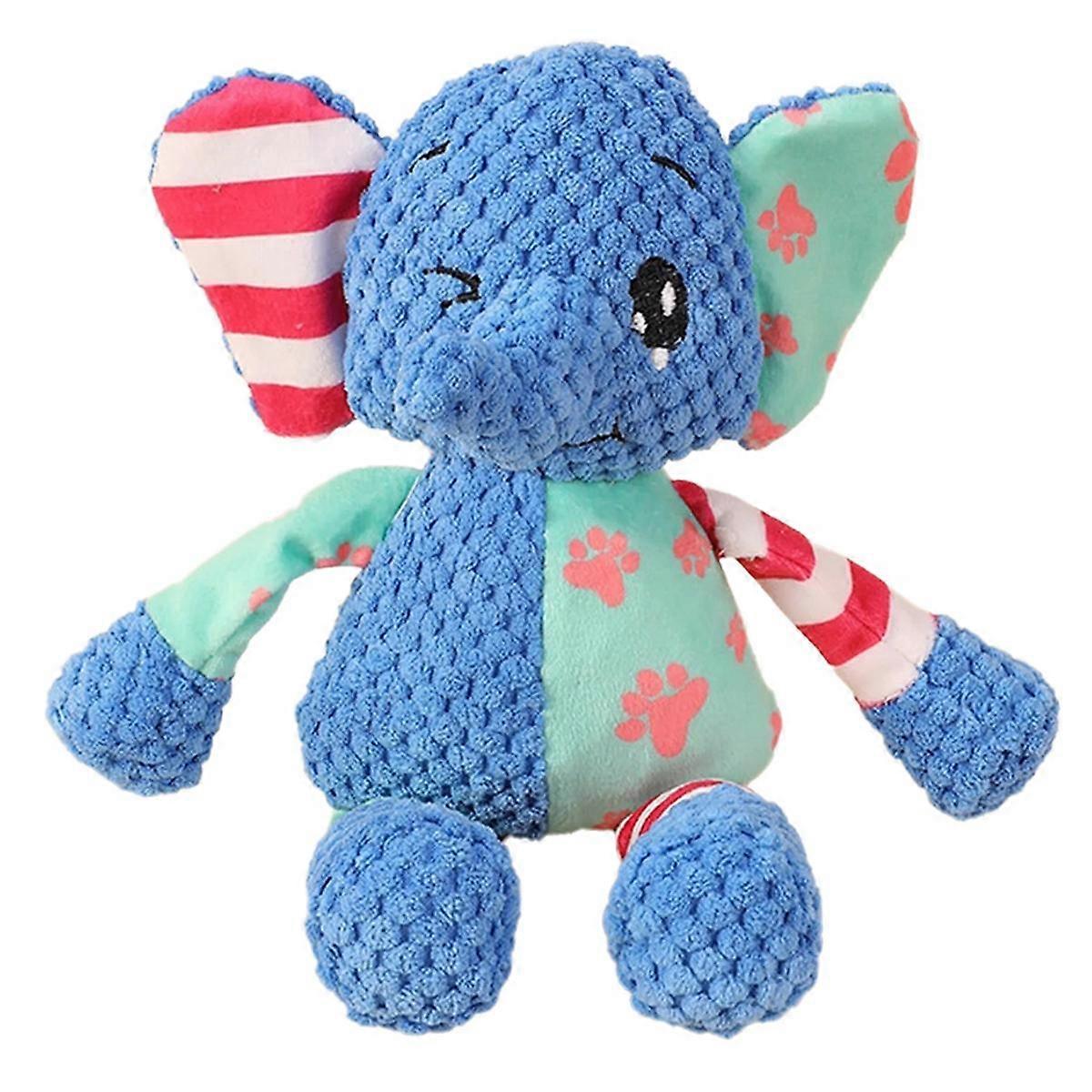 Plush Dog Toy Animal Shape Chew Resistant Squeaky Toy Corduroy Dog Toy Pet Training Accessories Ele