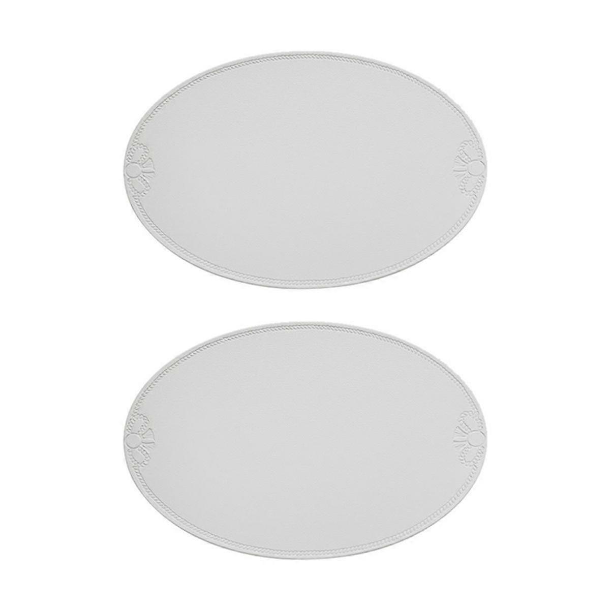 Retro Pu Placemat European French Style Oval Insulation Mat Ins Waterproof and Oil-Proof Western Di