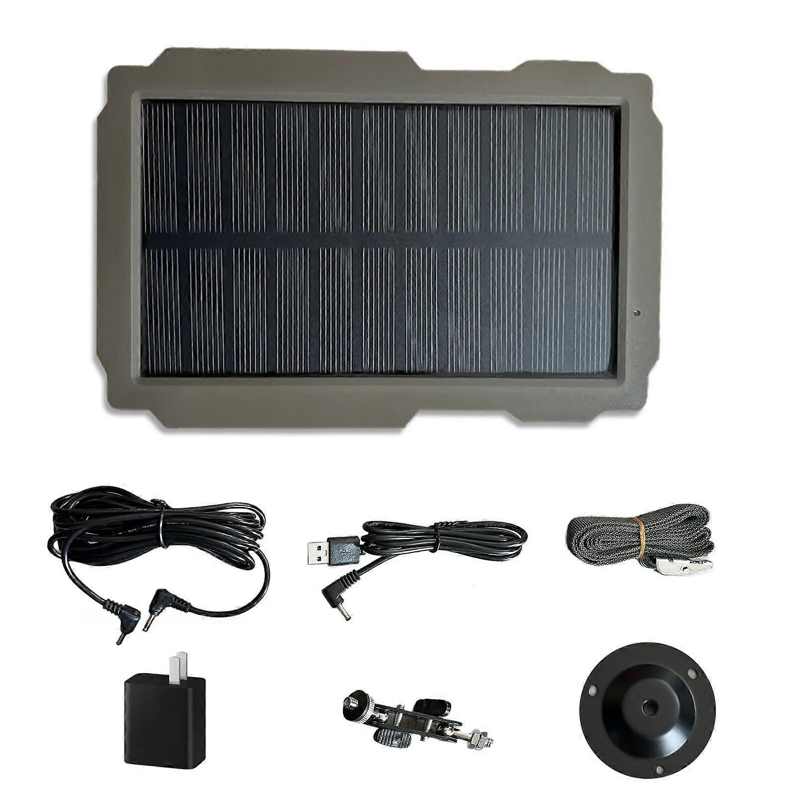 Kit panneau solaire pour caméra de chasse, 3 000 mAh, chargeur solaire rechargeable 6 V-12 V, pour caméra de chasse