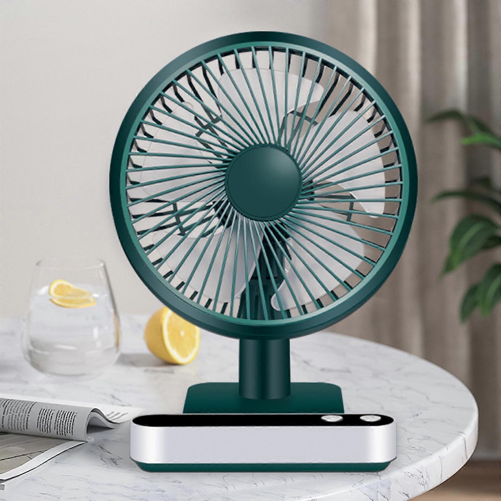 USB Desk Fan, Rechargeable Mini Fan, 180 Automatic Shaking Desk Fan With 4 Speeds, LED Display, Strong Airflow Quiet