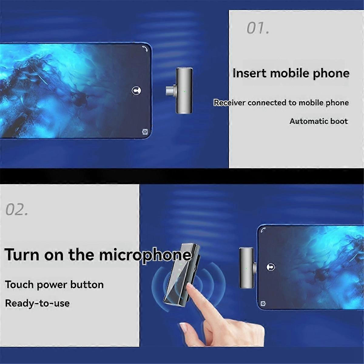 Wireless Lavalier Microphone with LCD Display Charging Box Portable Noise Reduction Mic for Live St