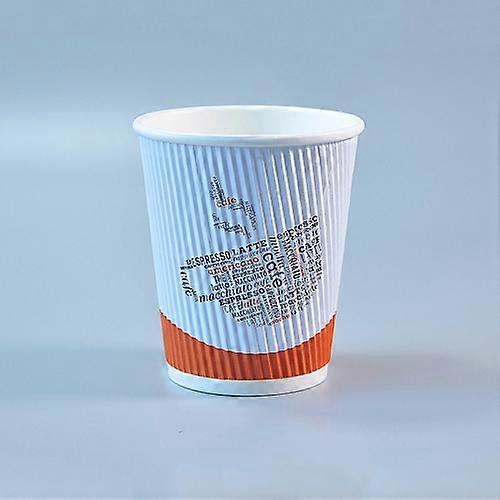 100 PCS 8oz Silver Thickened kraft Paper Corrugated Coffee Cup