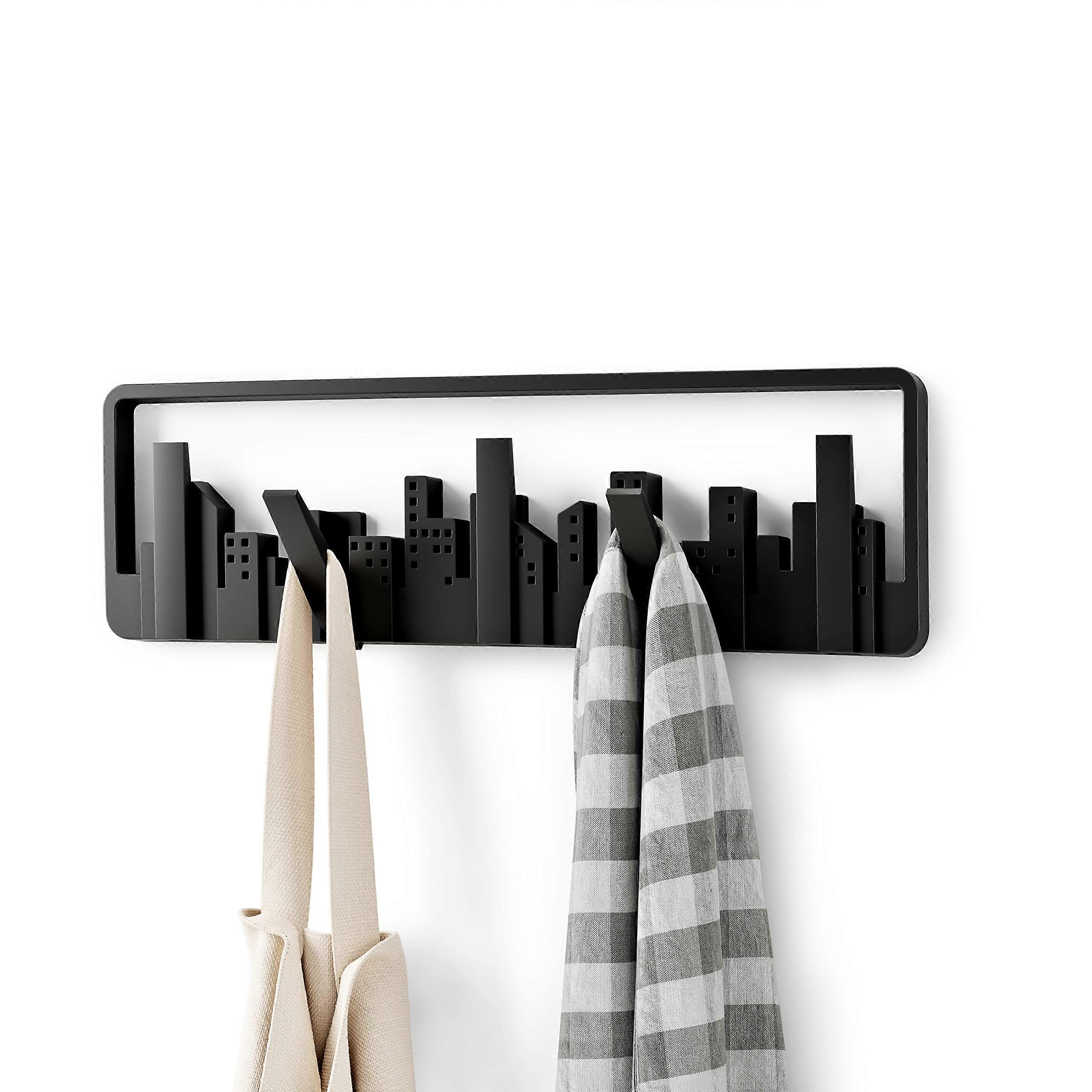 horizon coat hook Porte-manteau mural à crochets multiples, noir