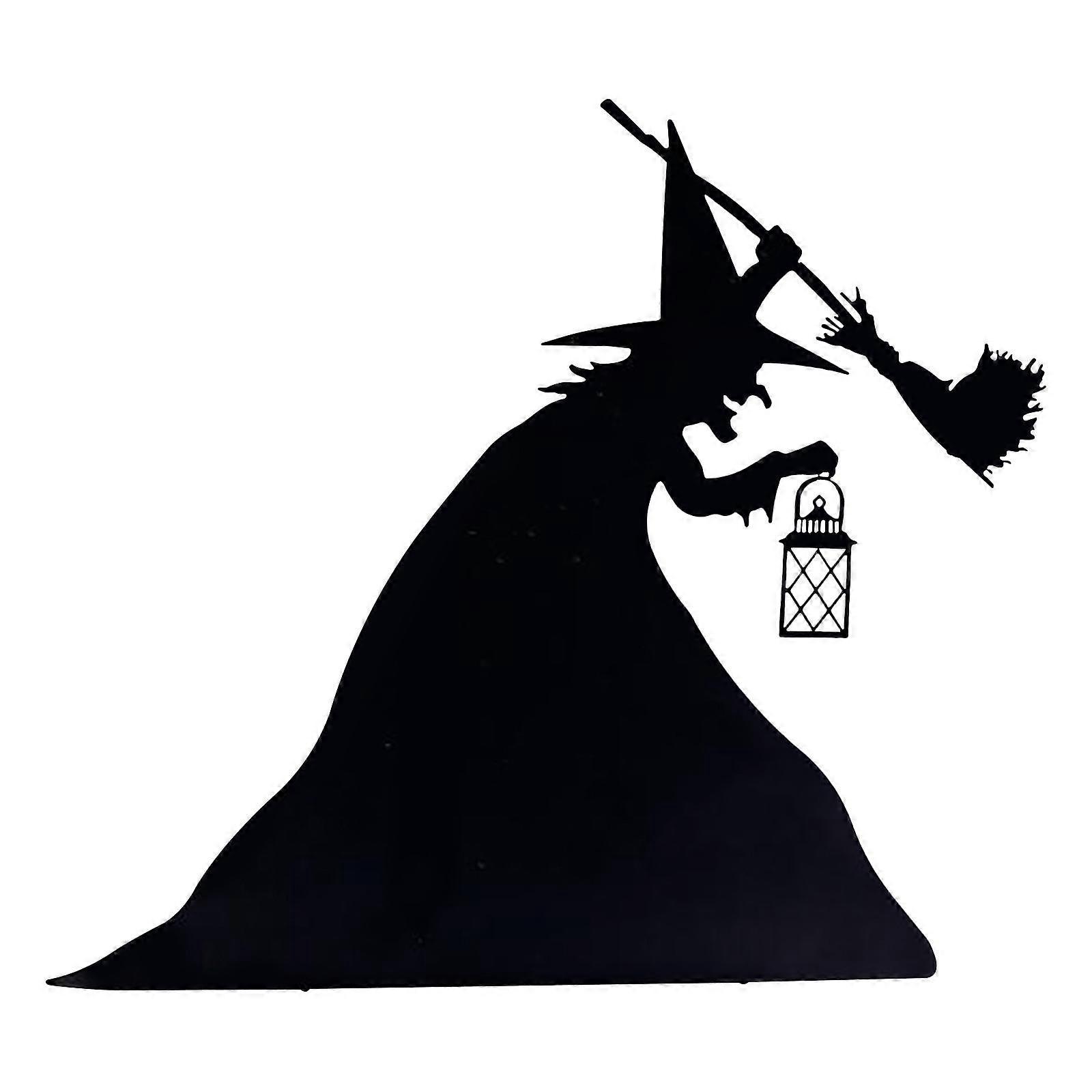 Creative Halloween Witch Silhouette Decorative Wall Art Horror Theme