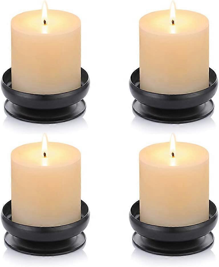4 pcs Candle Holder, Black