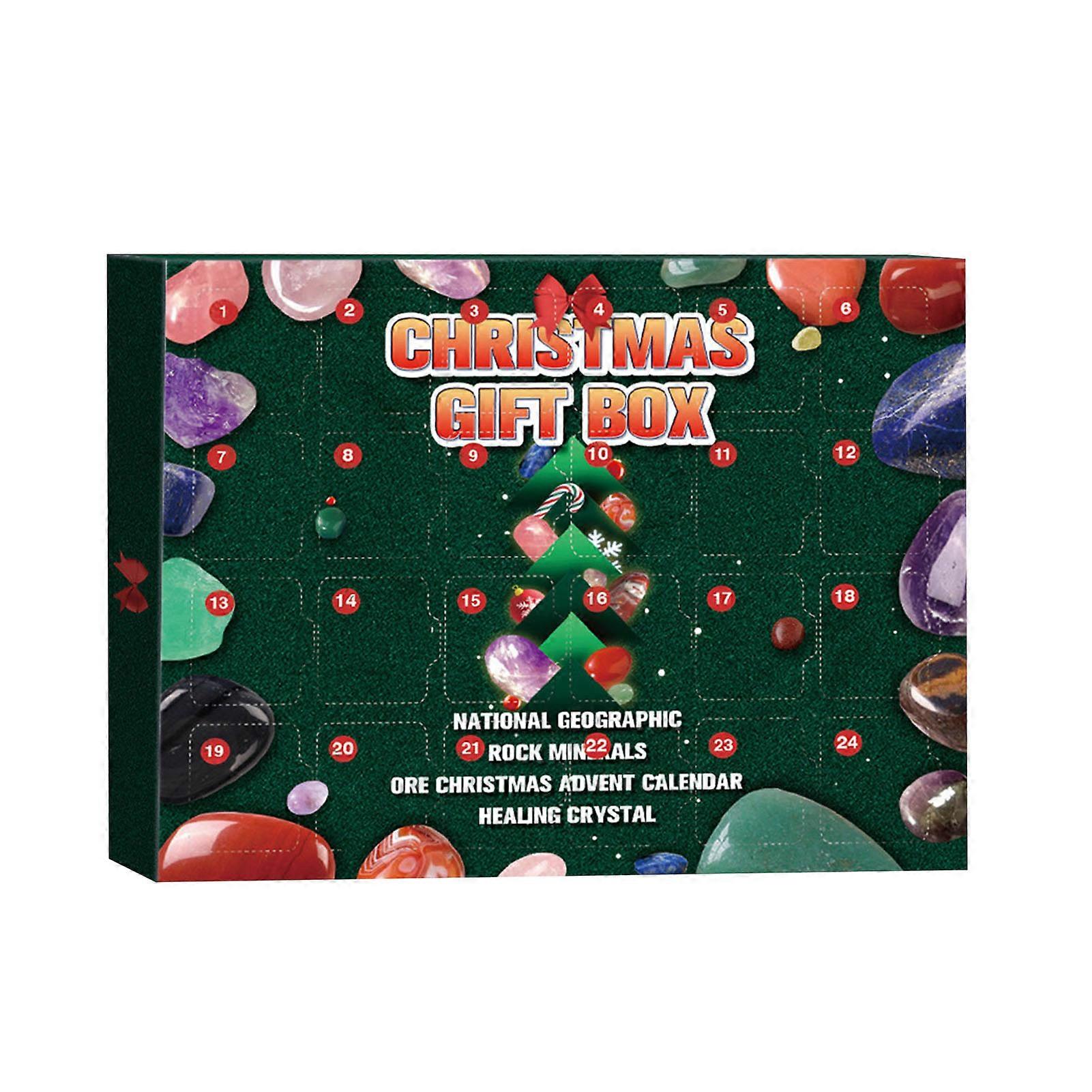 Rock Advent Calendar 24 Kinds Faux Crystal Faux Gemstones Christmas Gifts for Kids Boys Girls Ore Advent Calendar for Geology Rock Learning Beginner