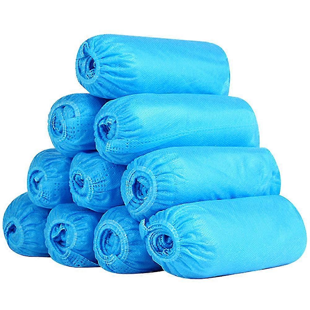 100pcs Non-Woven Boot Cover Disposable Shoe Covers Non-Slip Thicken Overshoes